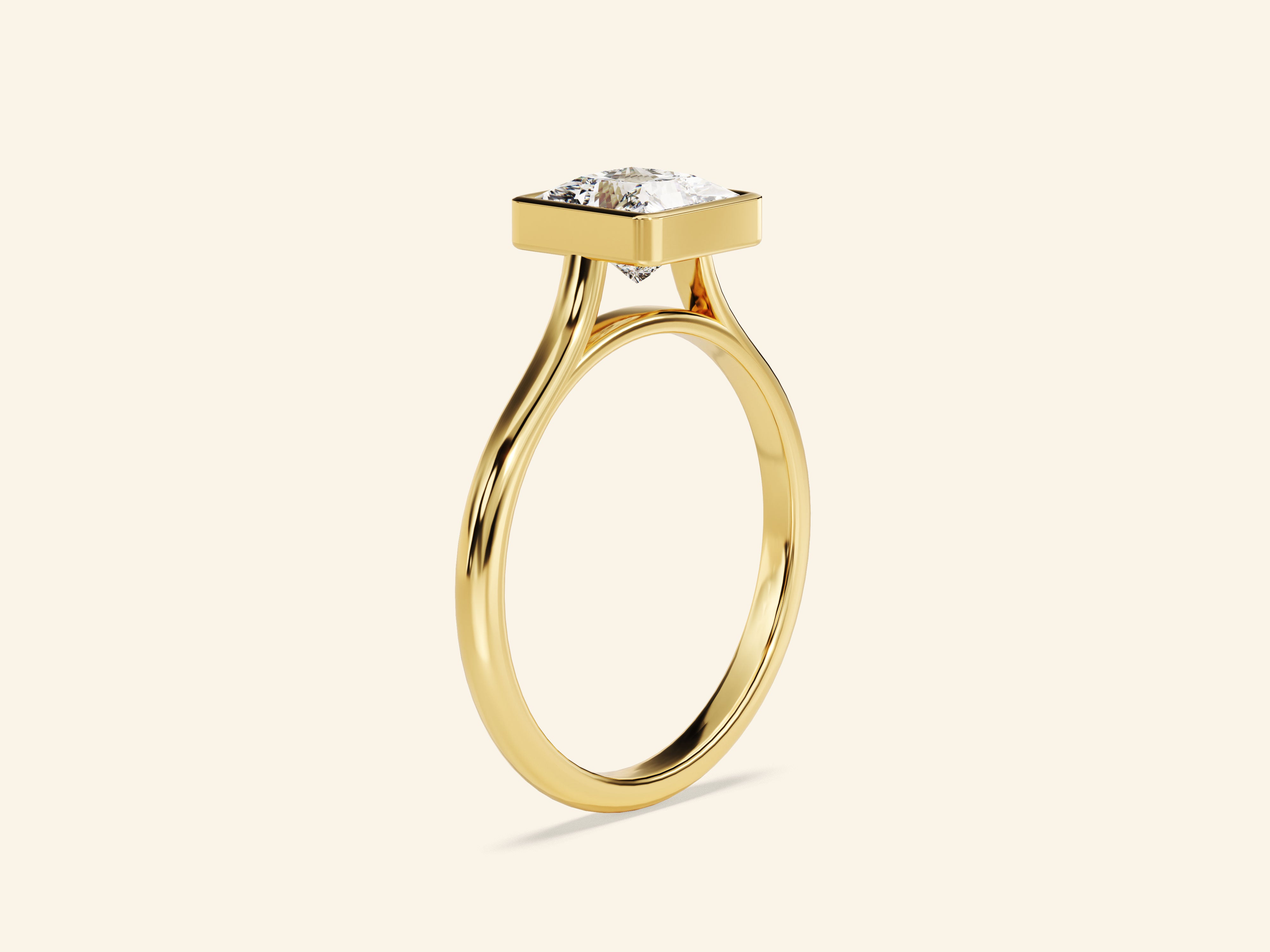 Bezel Princess Engagement Ring