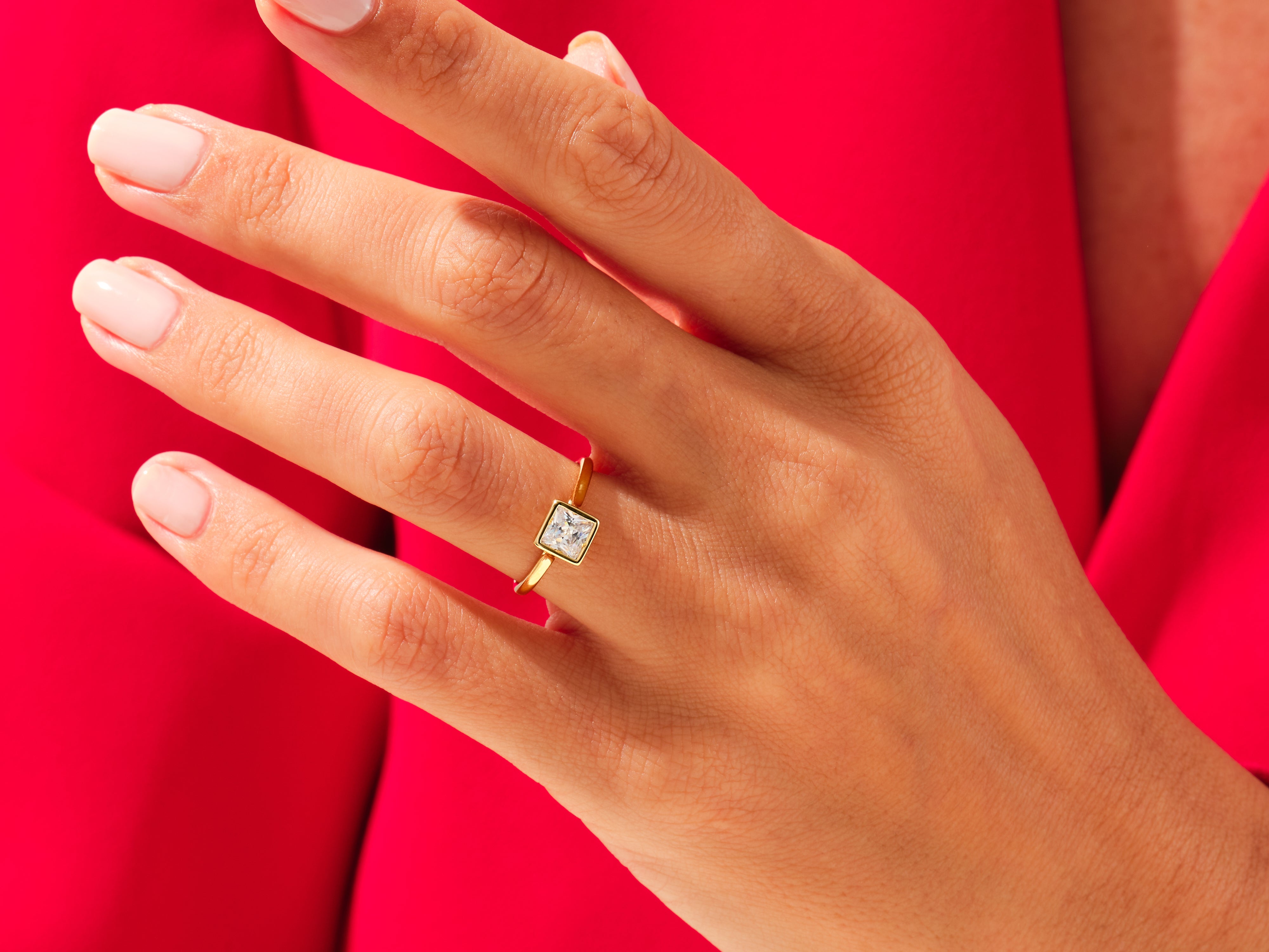 Bezel Princess Engagement Ring