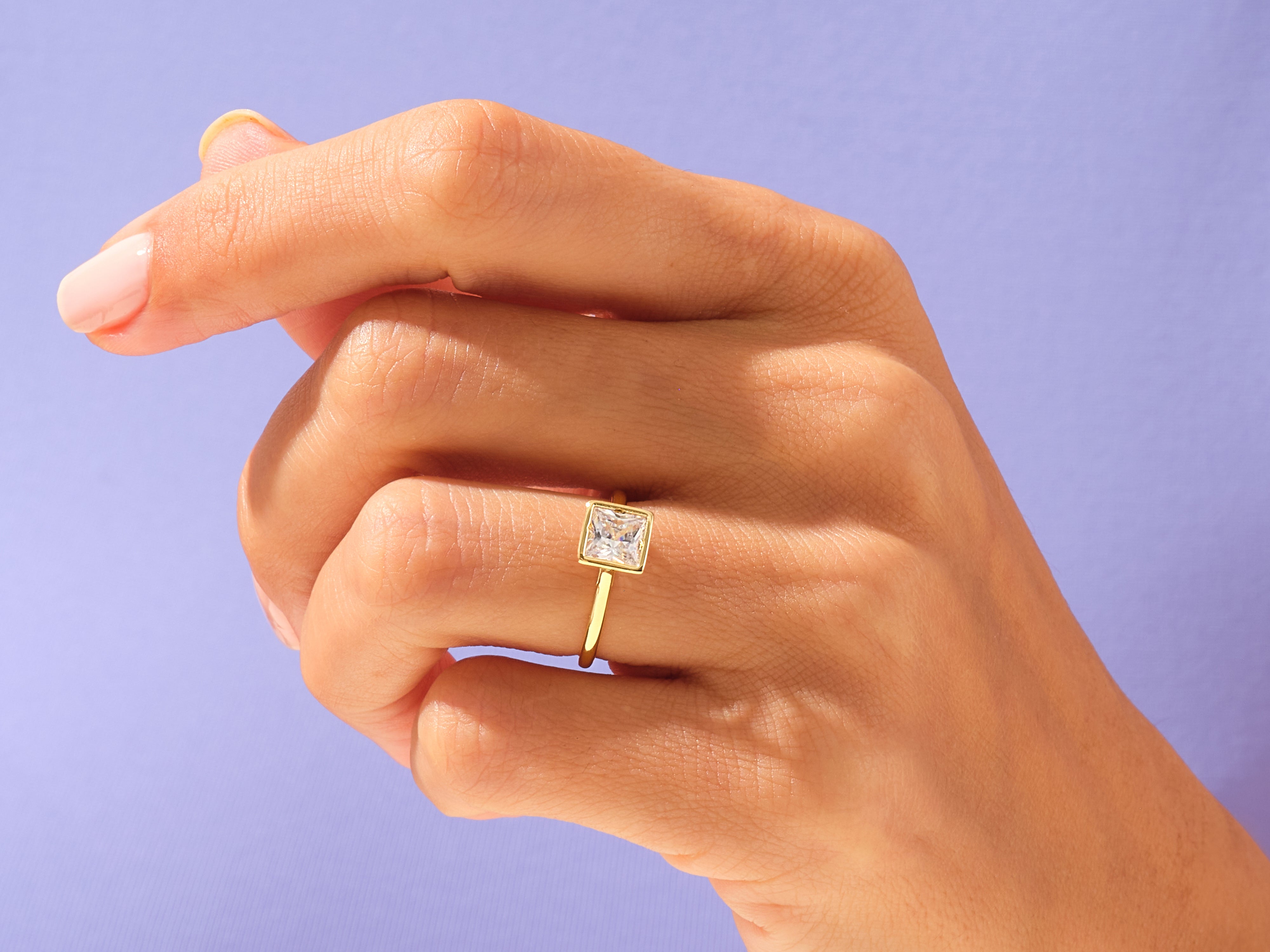 Bezel Princess Engagement Ring