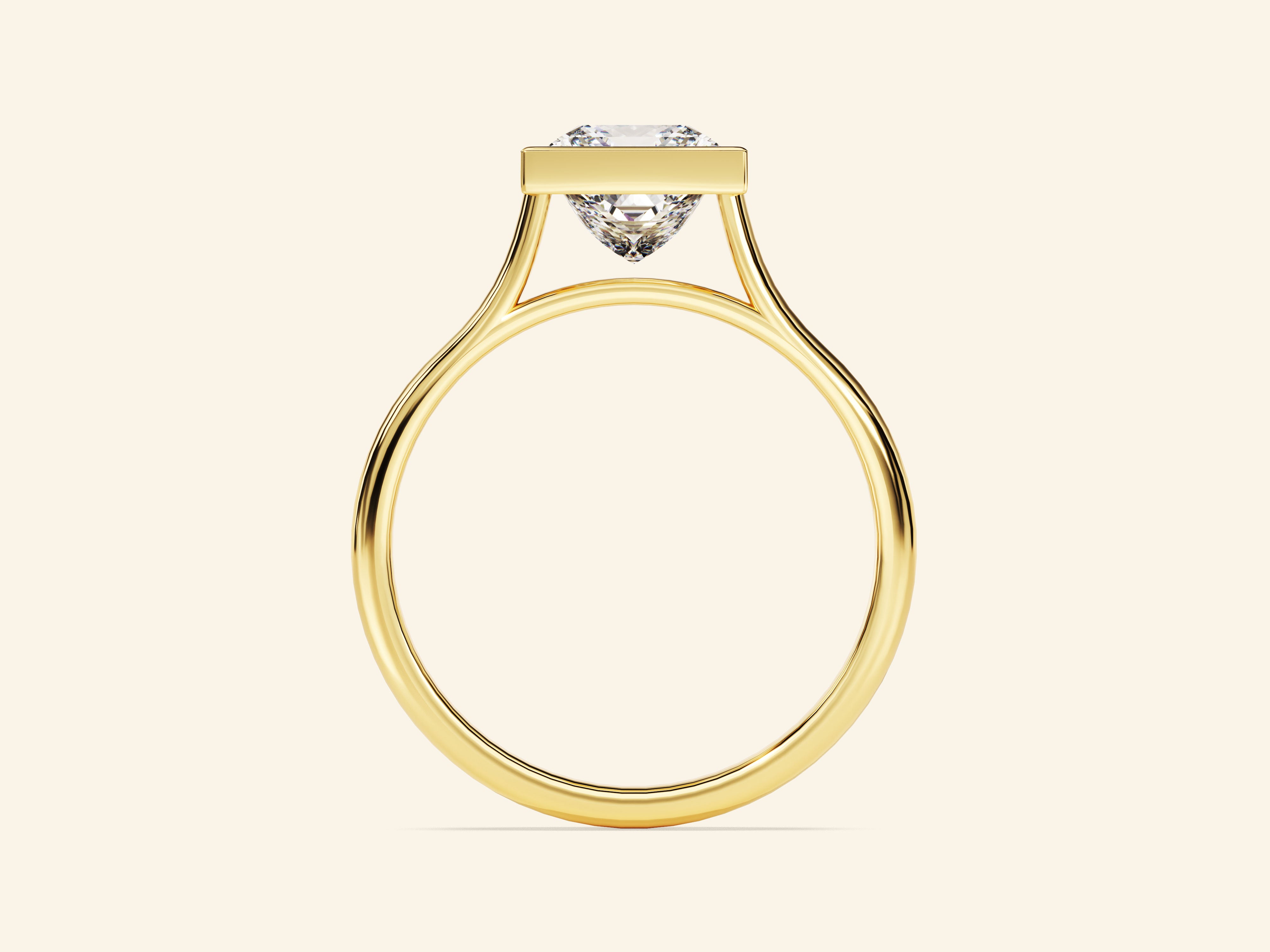 Bezel Princess Engagement Ring
