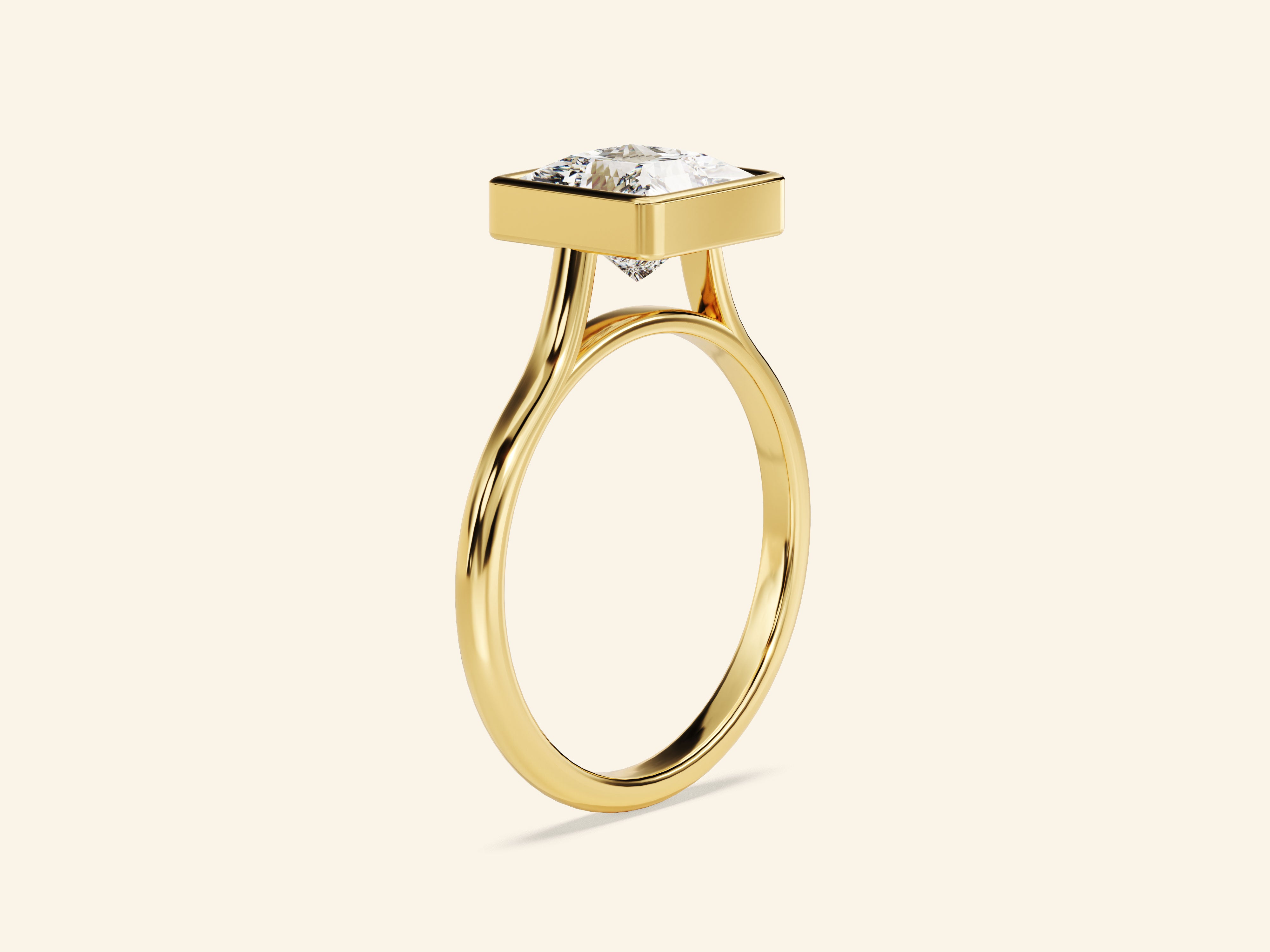 Bezel Princess Engagement Ring