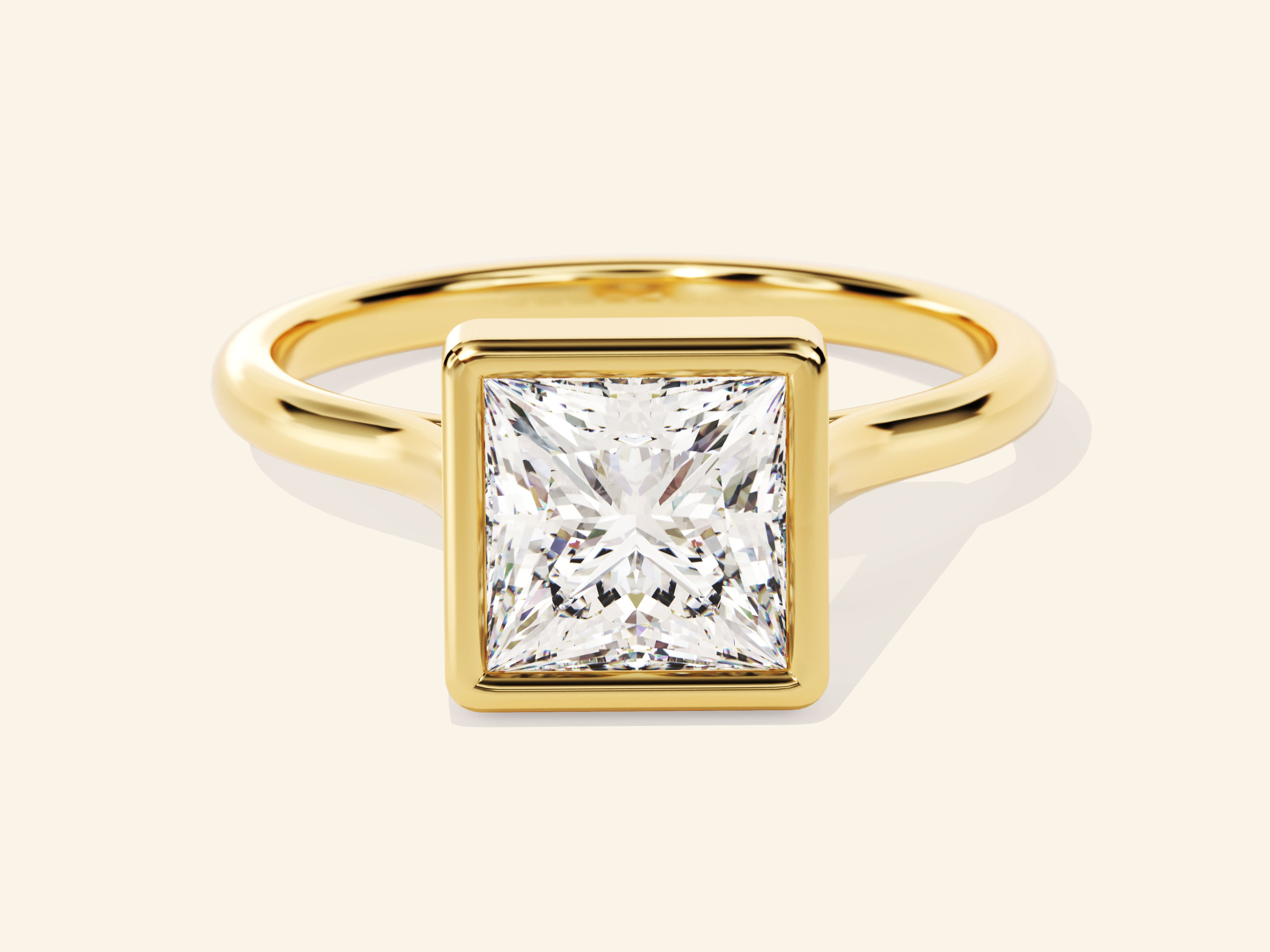 Bezel Princess Engagement Ring