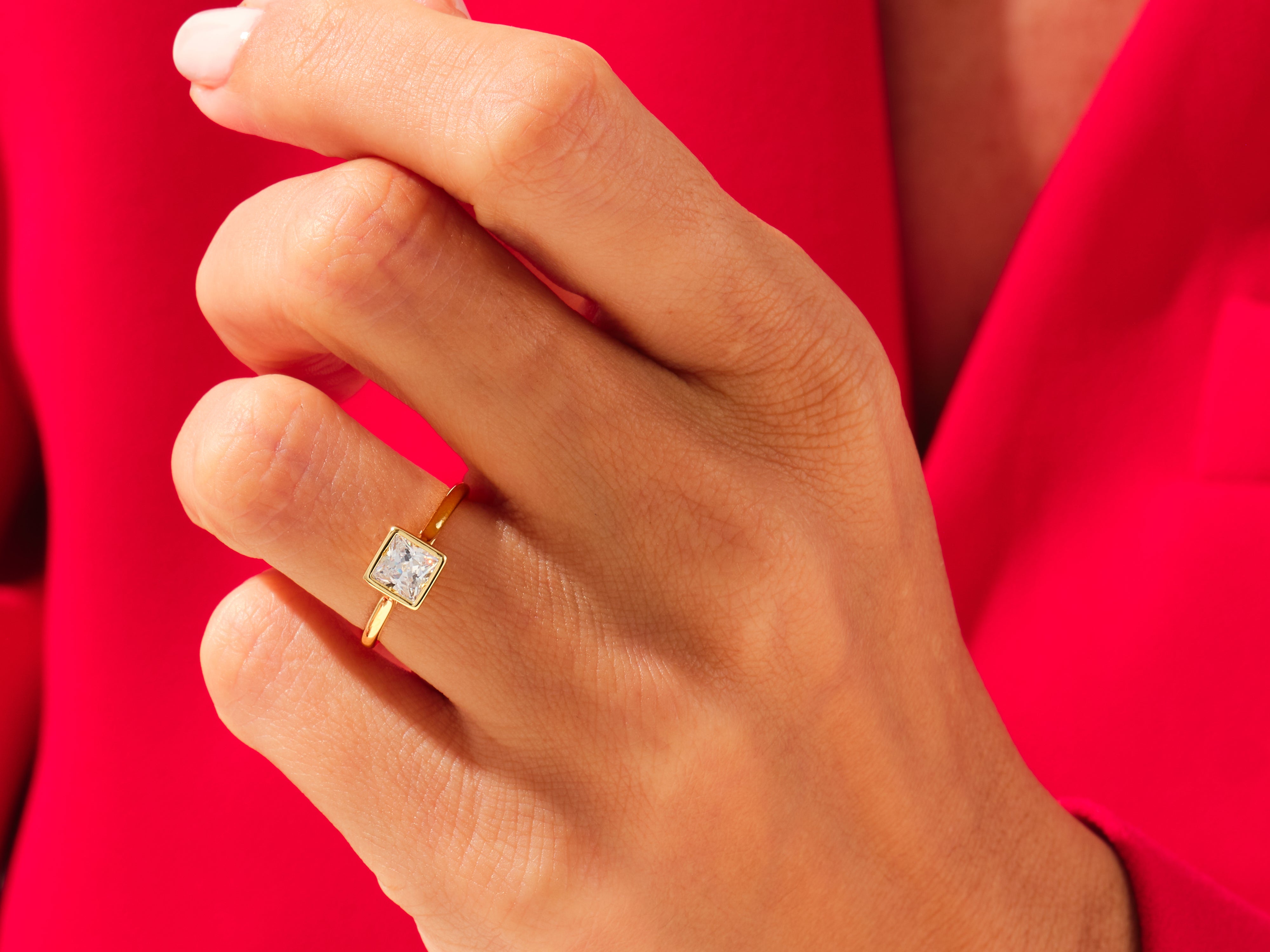 Bezel Princess Engagement Ring