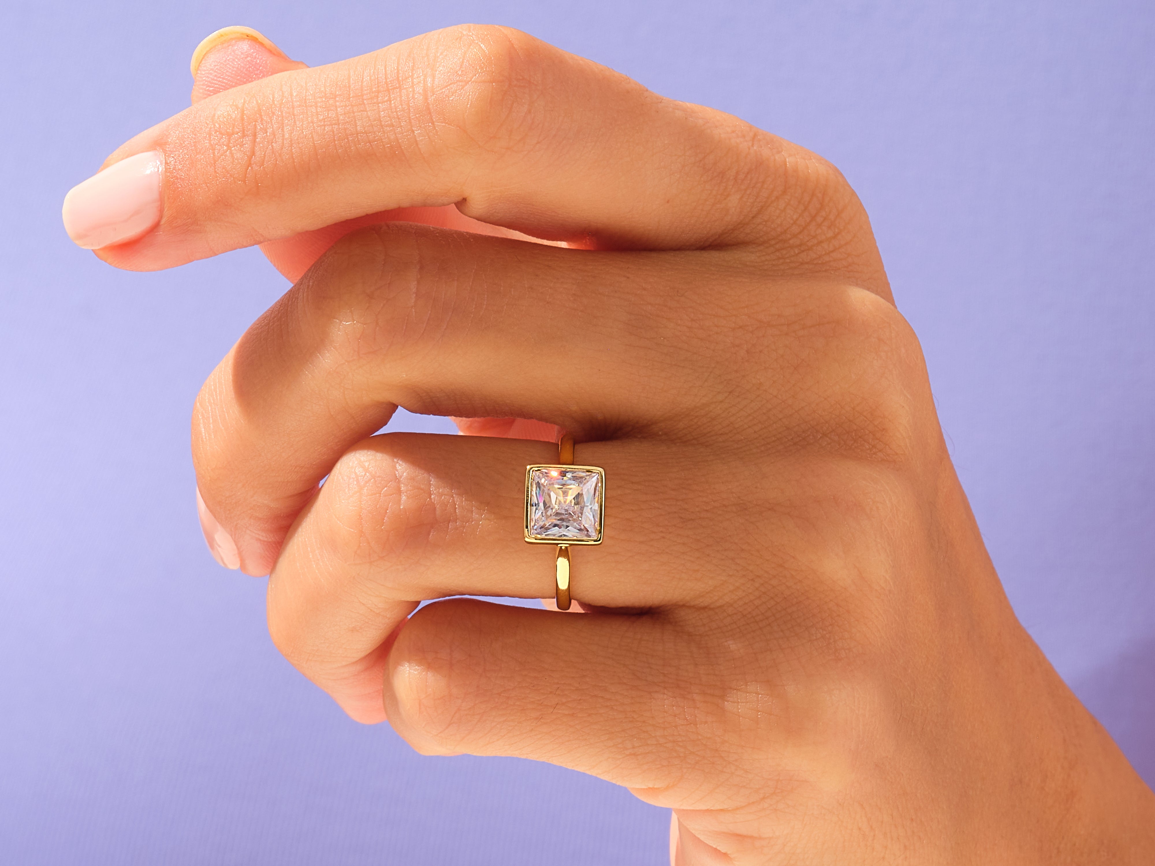 Bezel Princess Engagement Ring