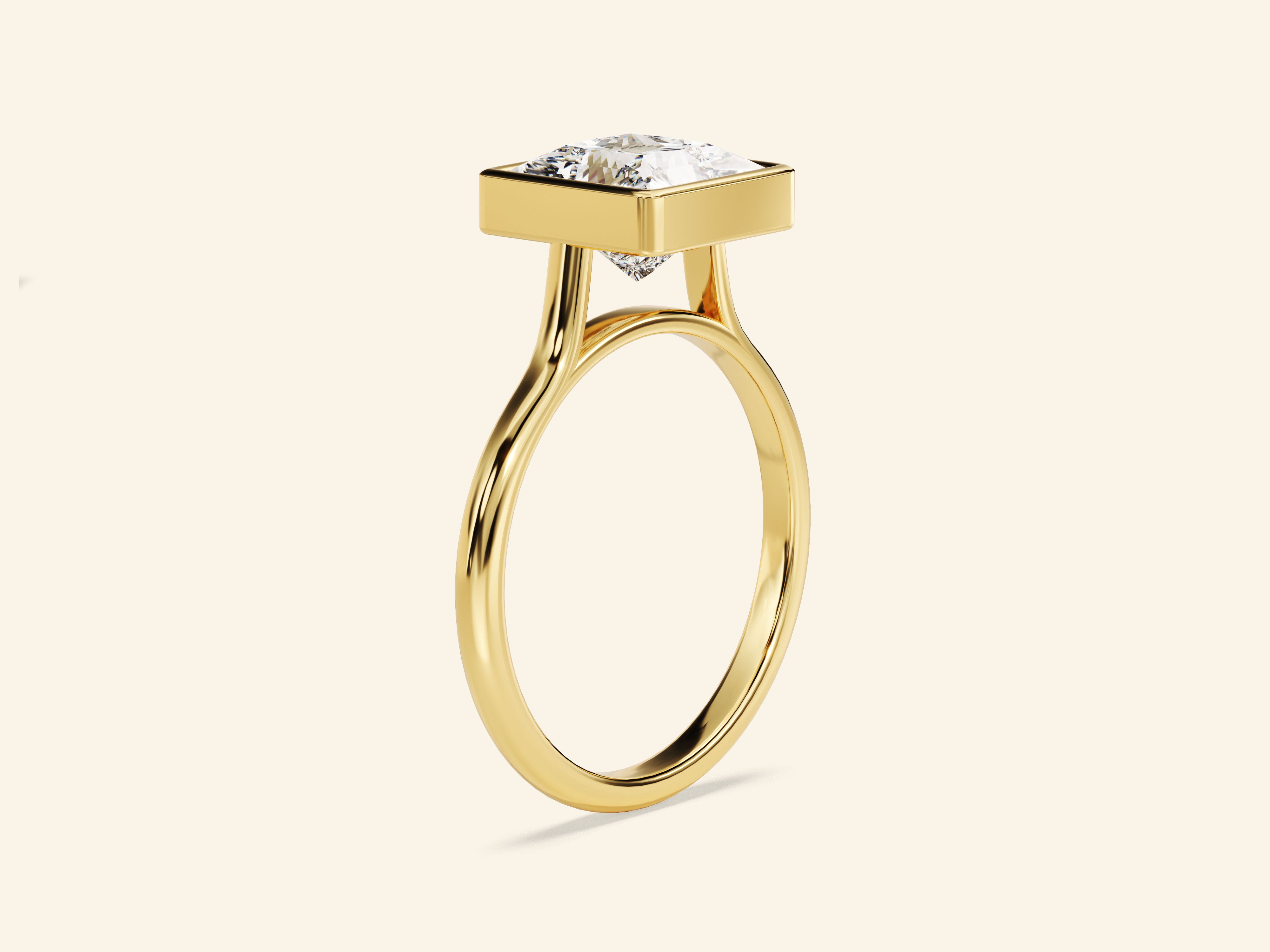 Bezel Princess Engagement Ring