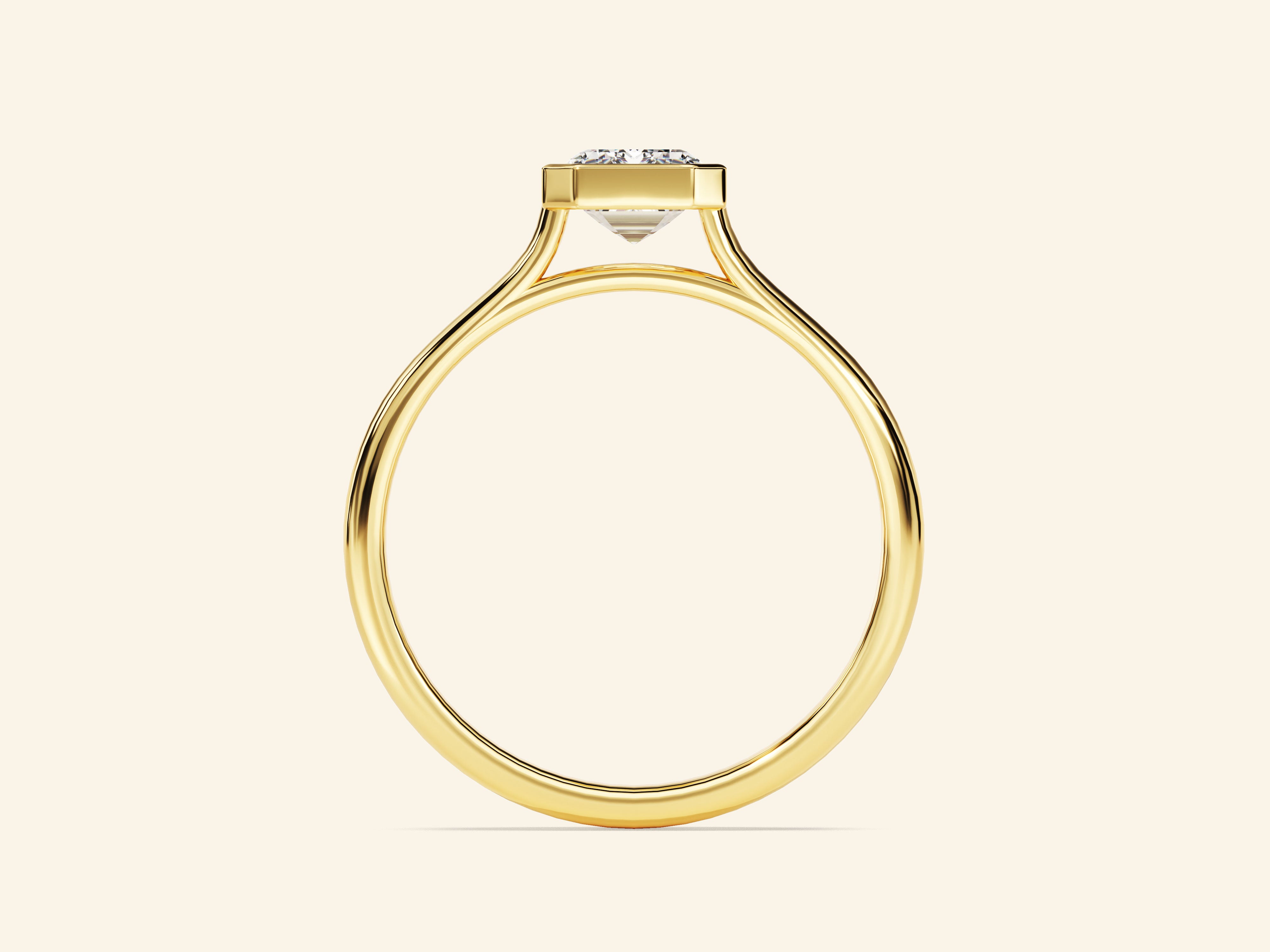 Bezel Emerald Engagement Ring