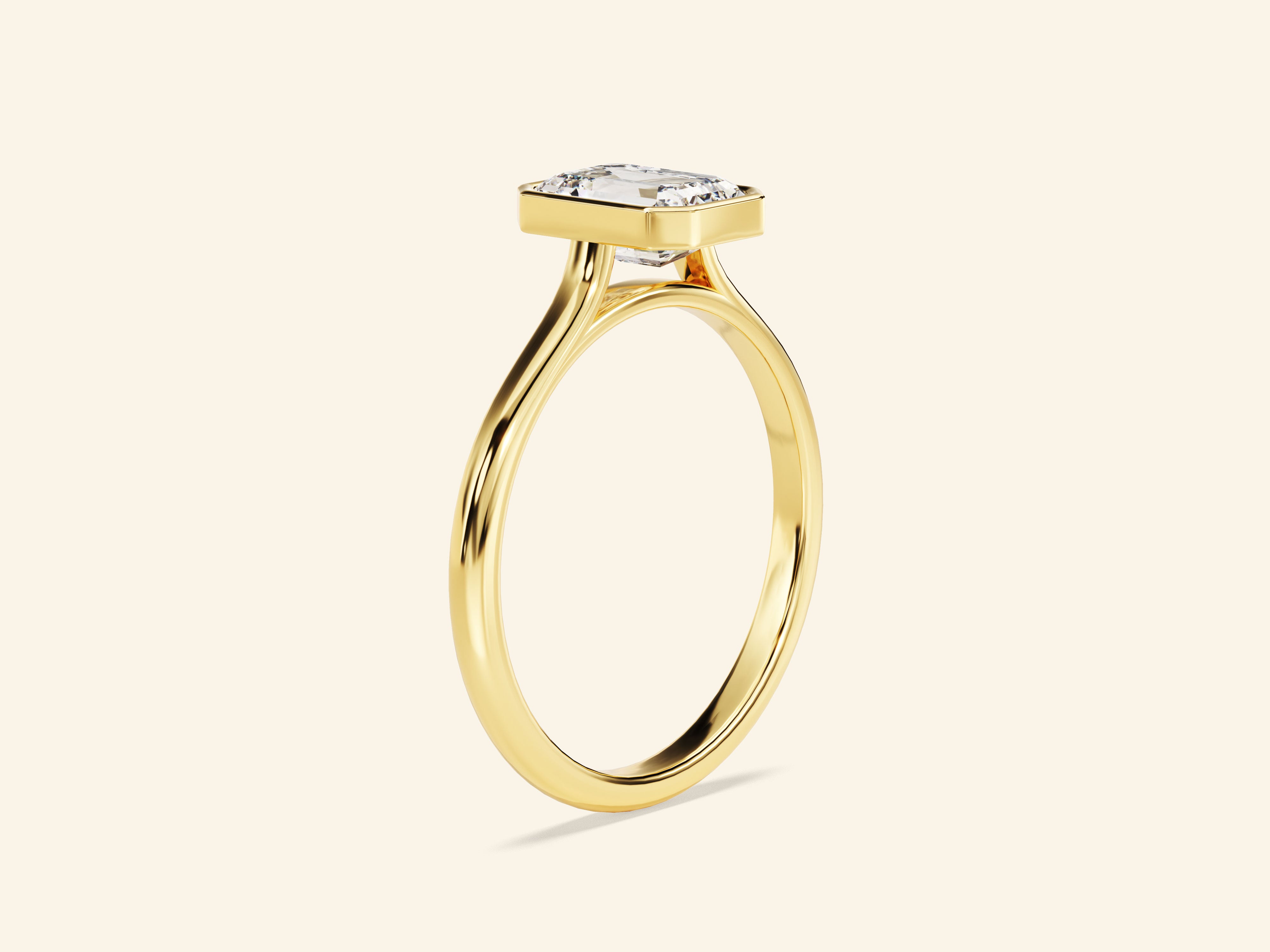Bezel Emerald Engagement Ring