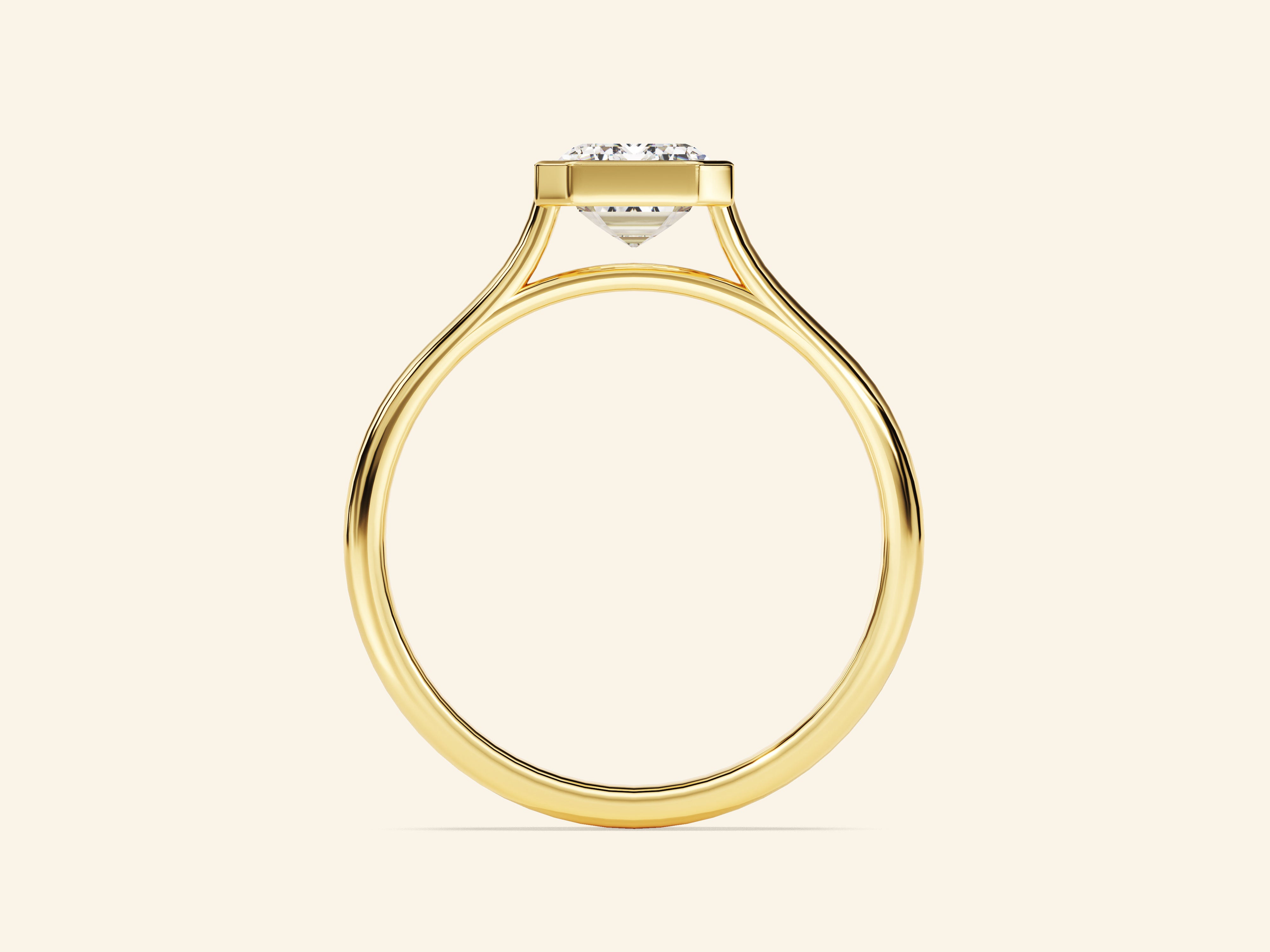 Bezel Emerald Engagement Ring