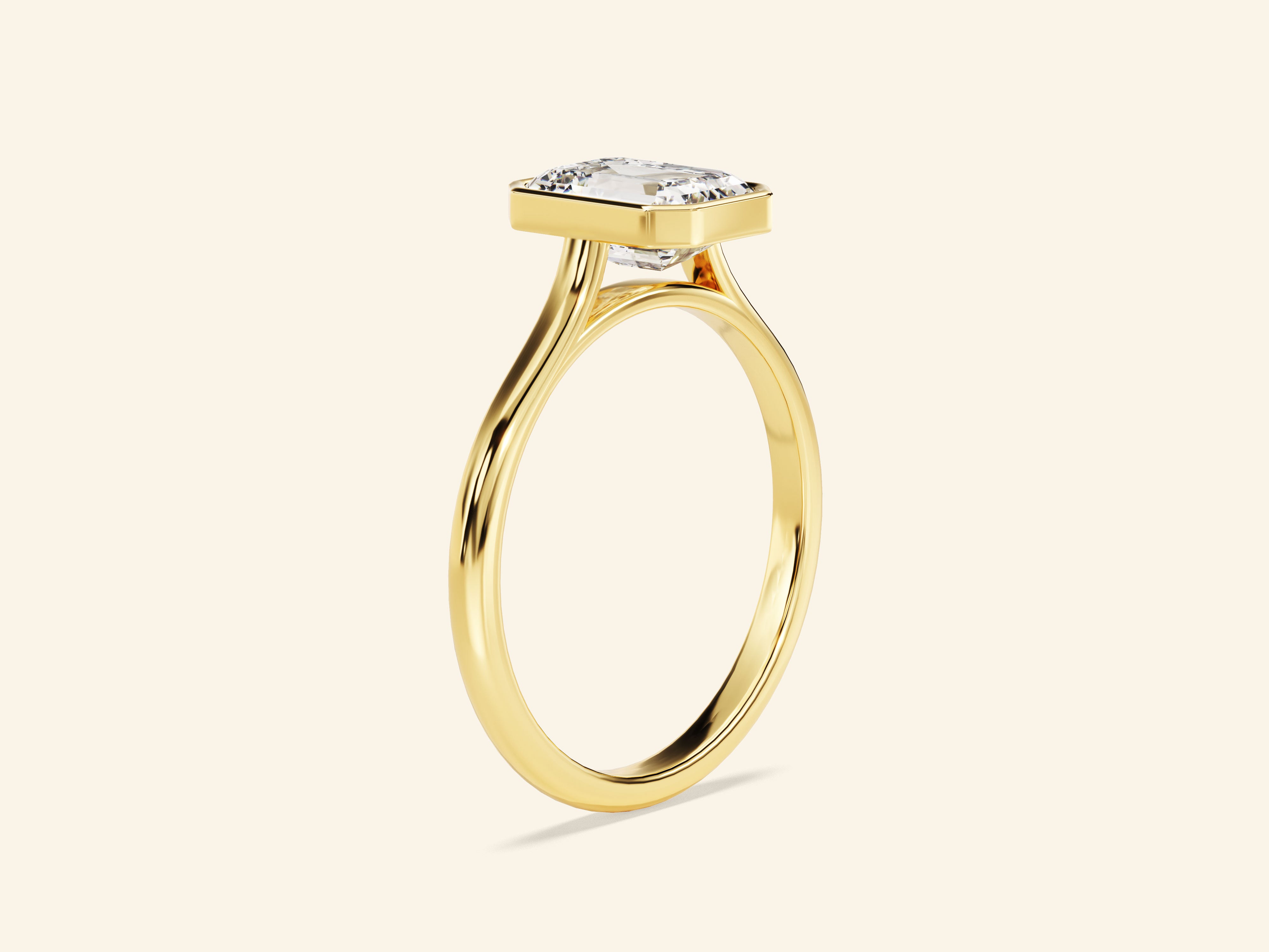 Bezel Emerald Engagement Ring