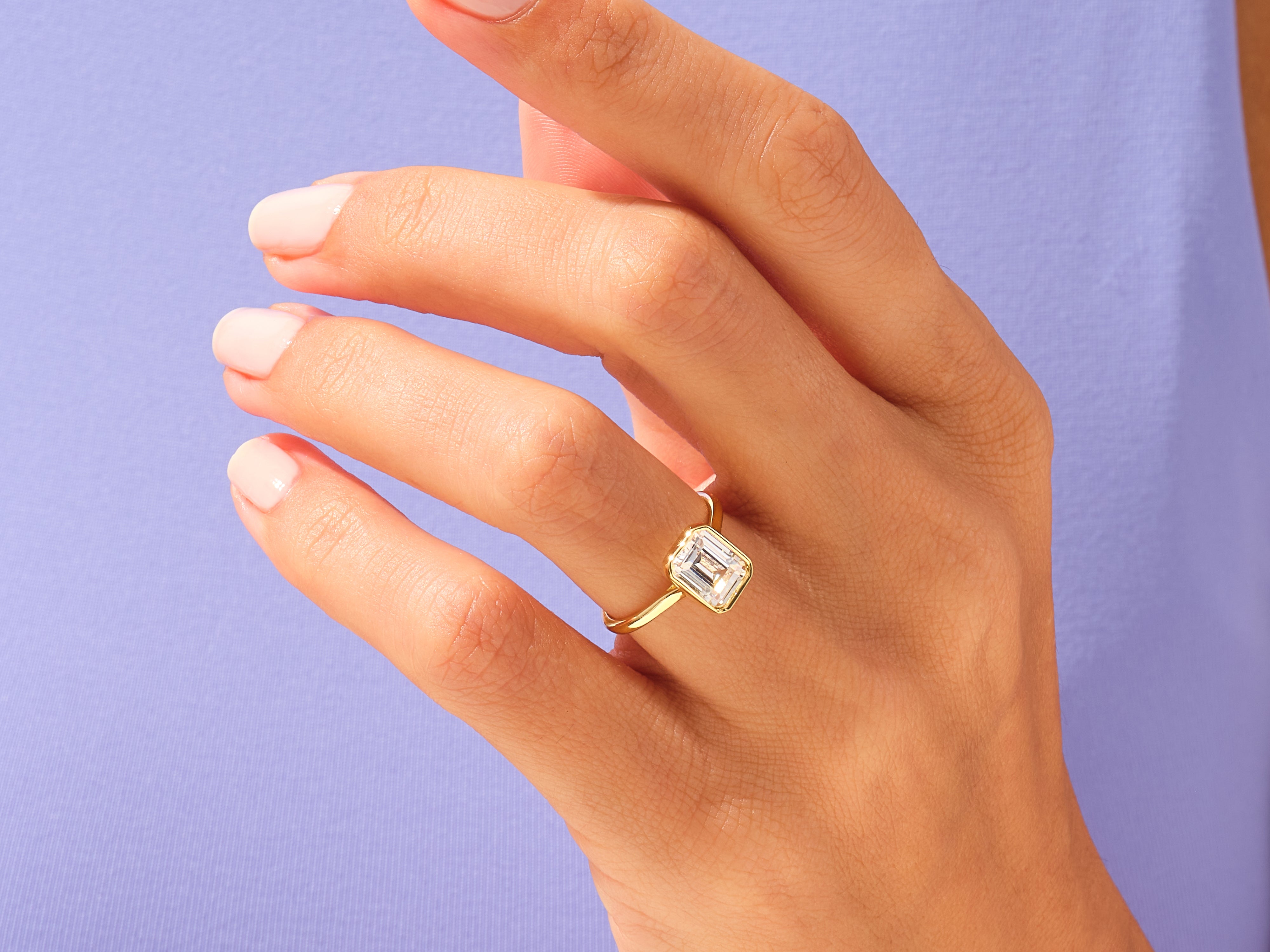Bezel Emerald Engagement Ring