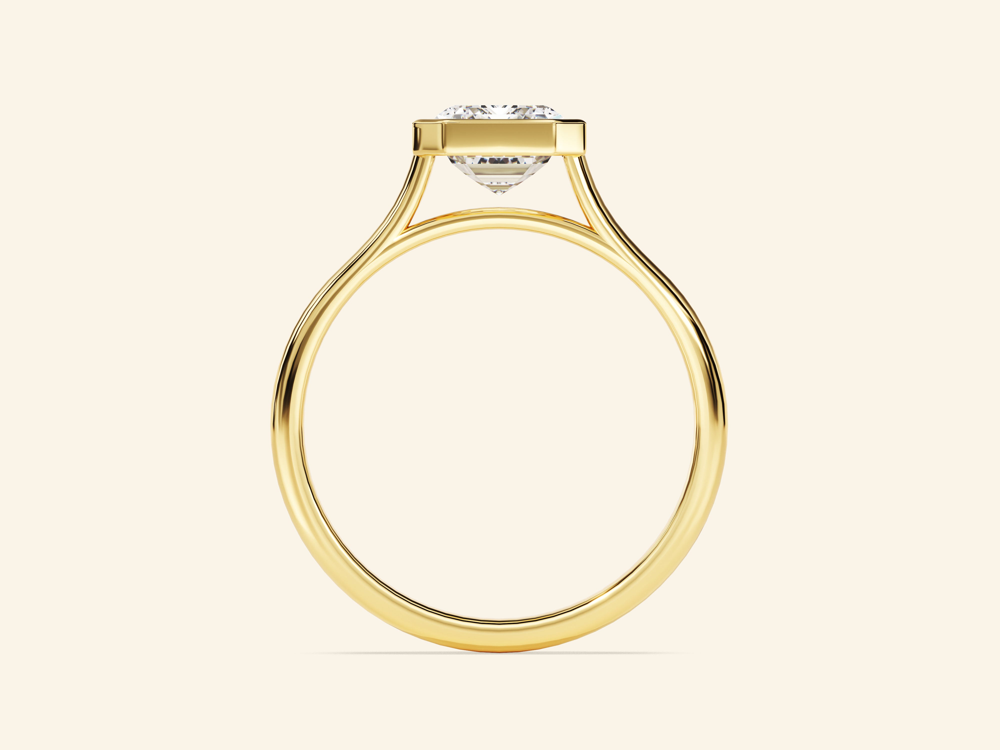 Bezel Emerald Engagement Ring