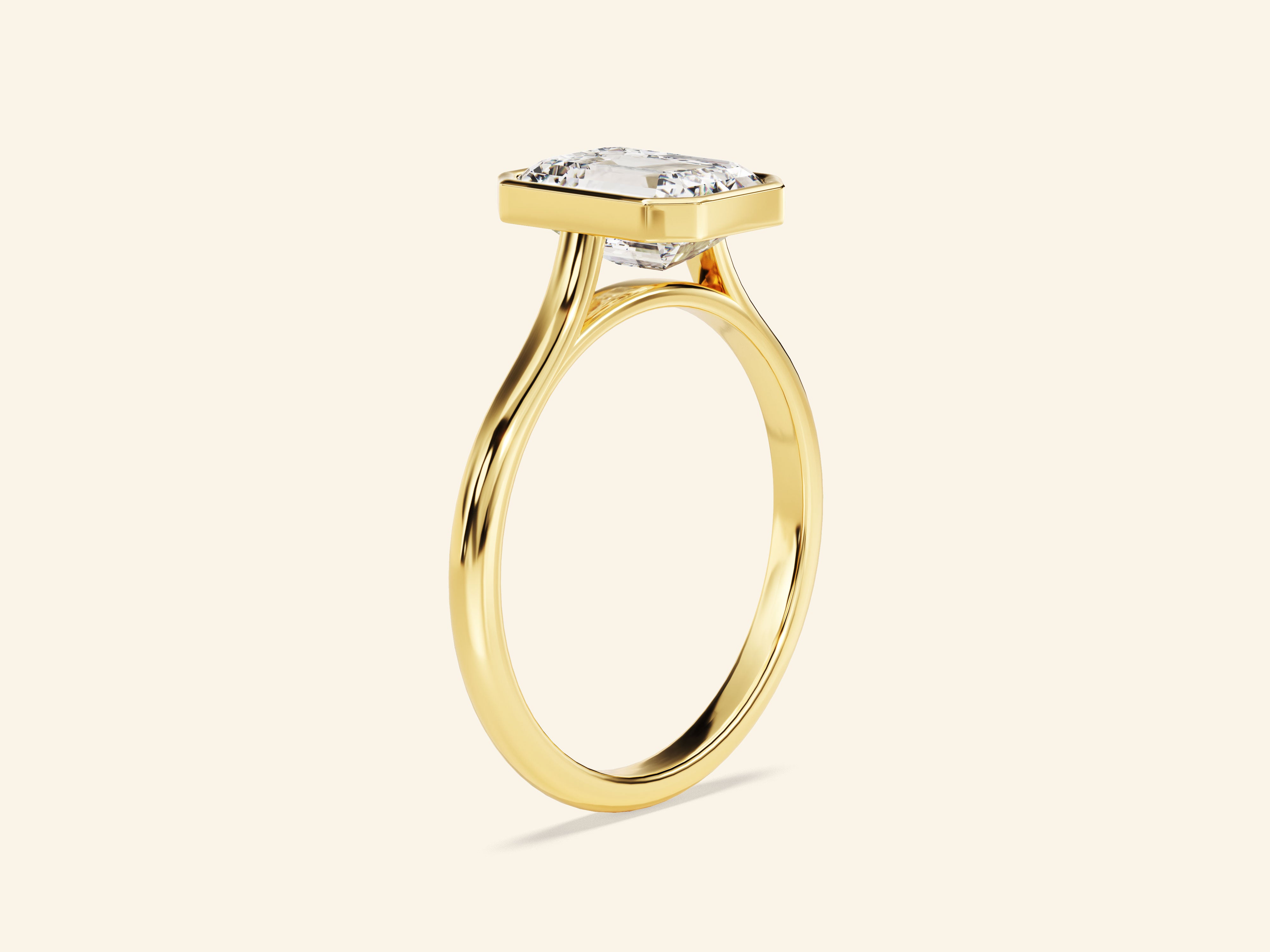 Bezel Emerald Engagement Ring