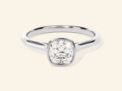 Bezel Cushion Engagement Ring