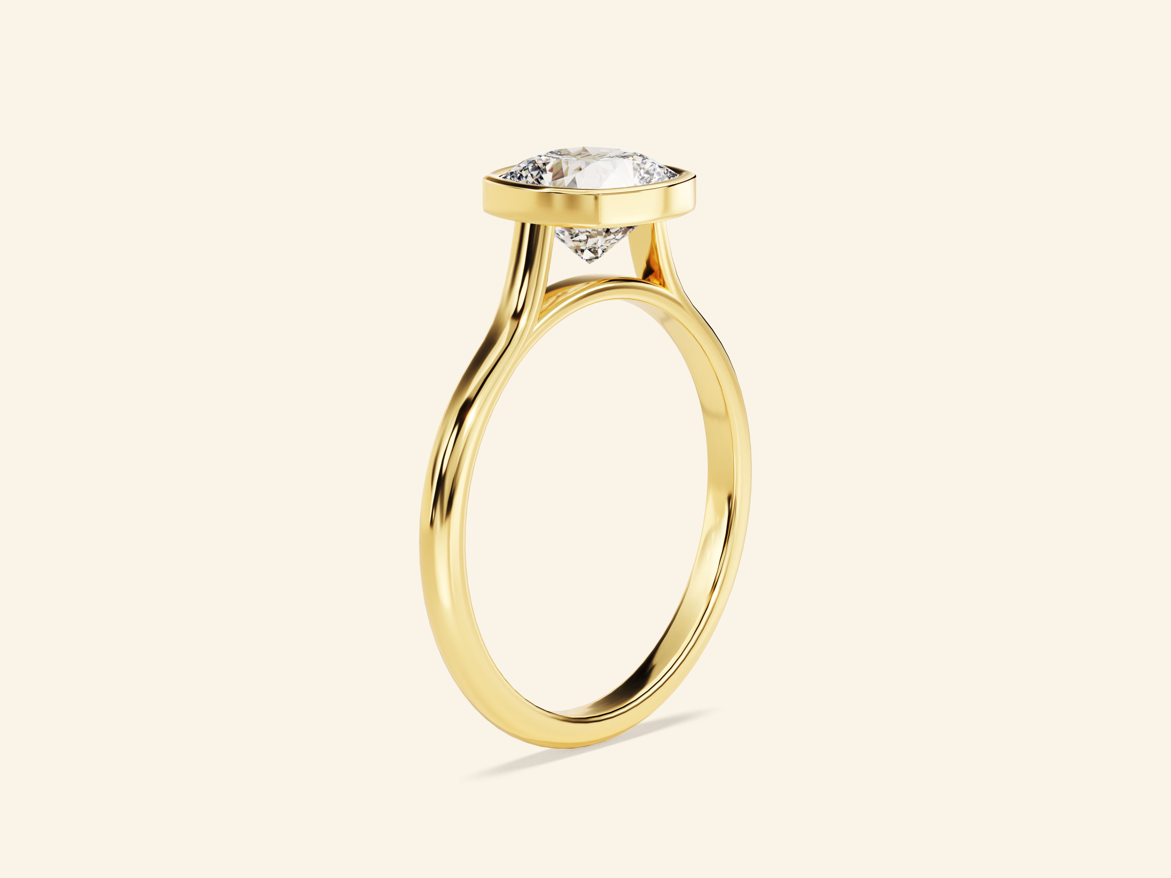 Bezel Cushion Engagement Ring