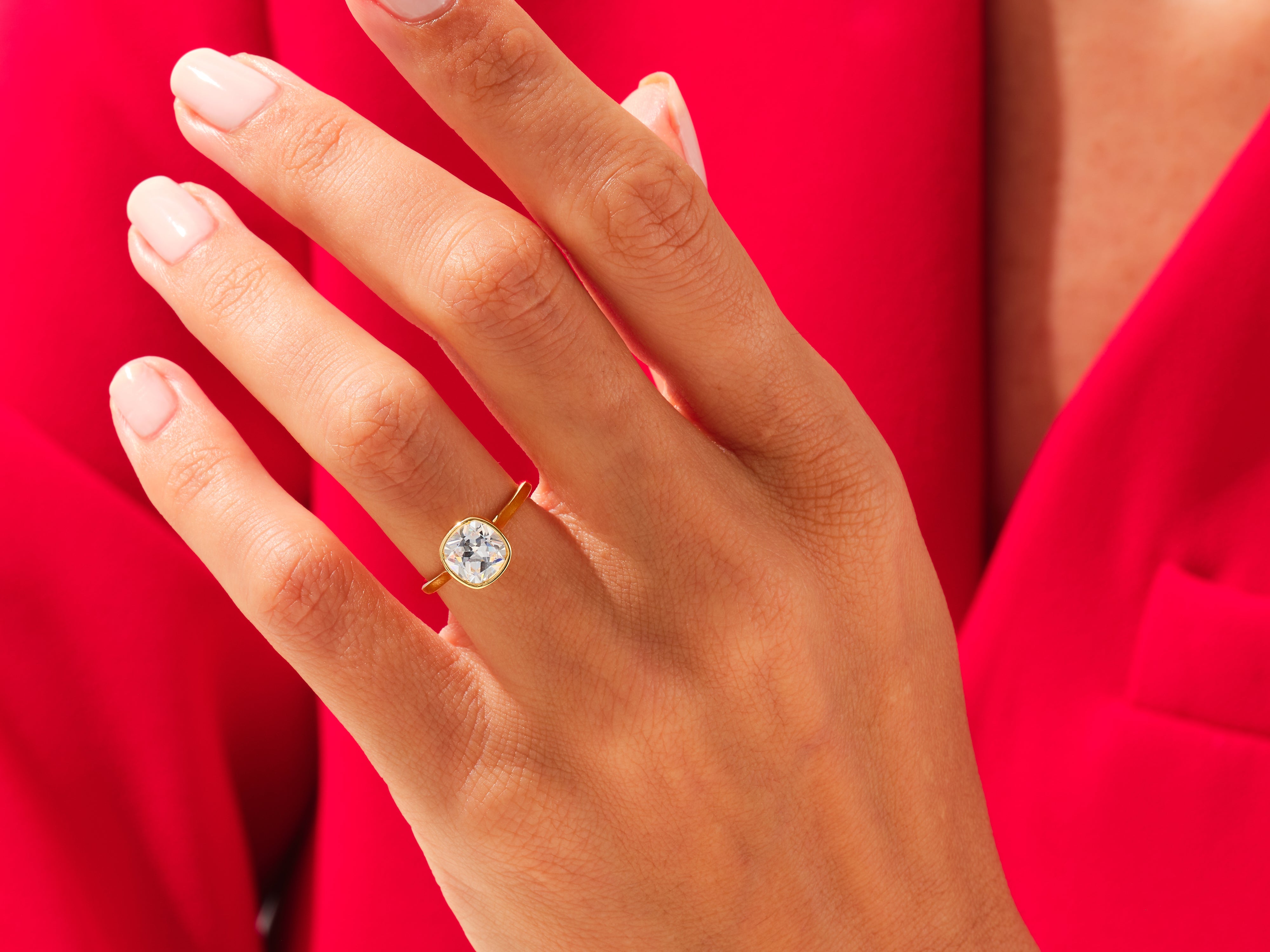 Bezel Cushion Engagement Ring