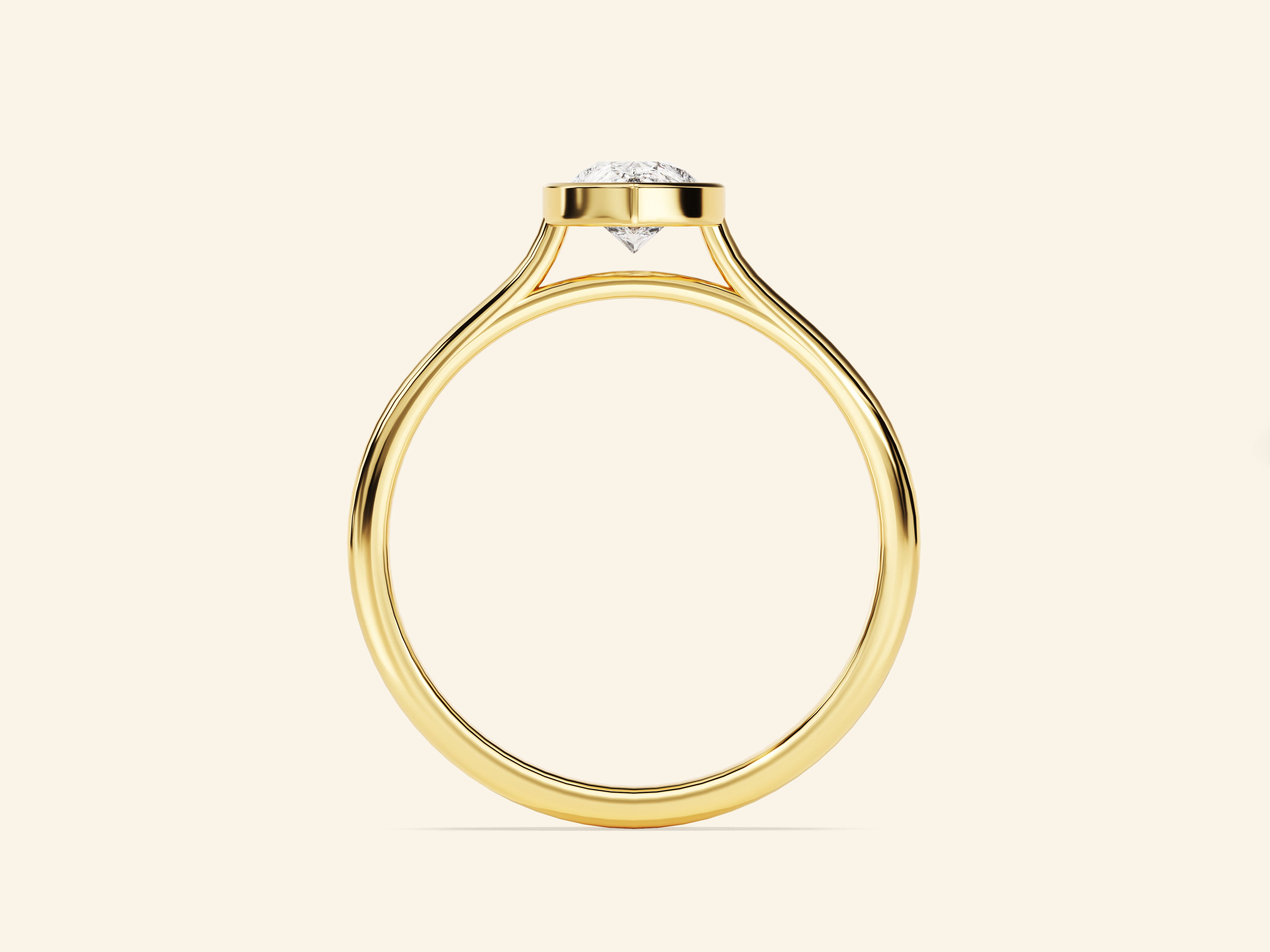 Bezel Pear Engagement Ring