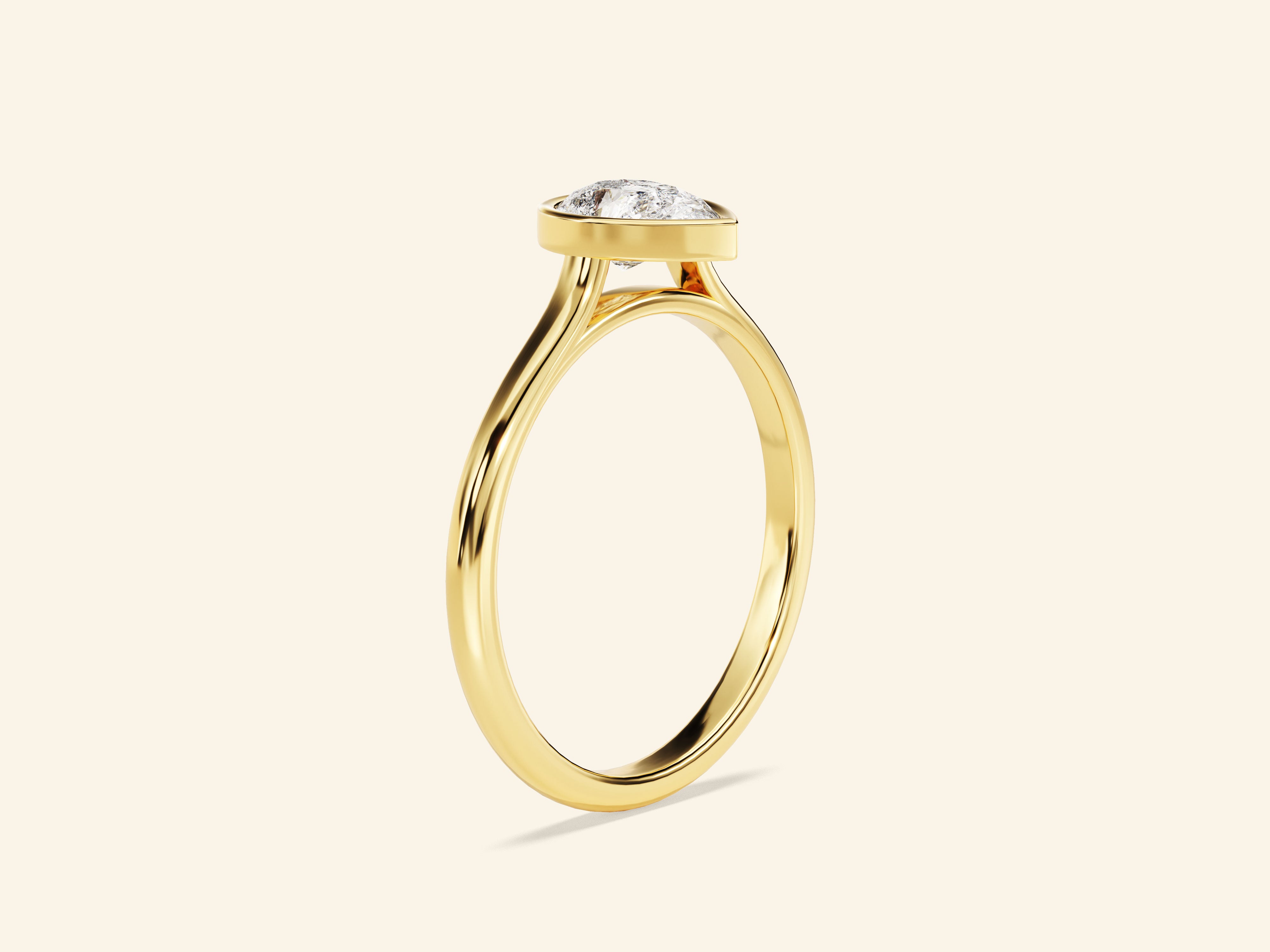Bezel Pear Engagement Ring