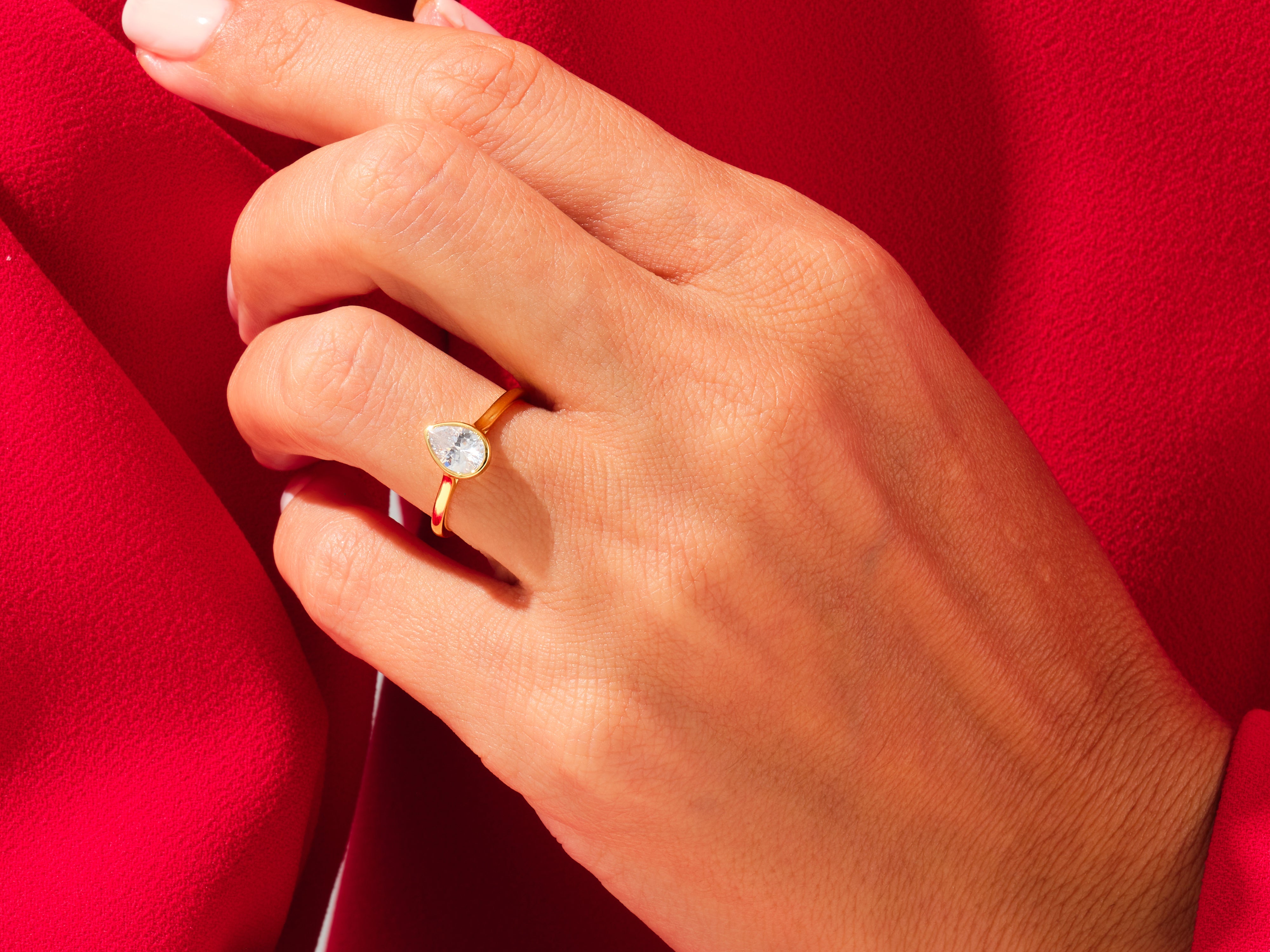 Bezel Pear Engagement Ring