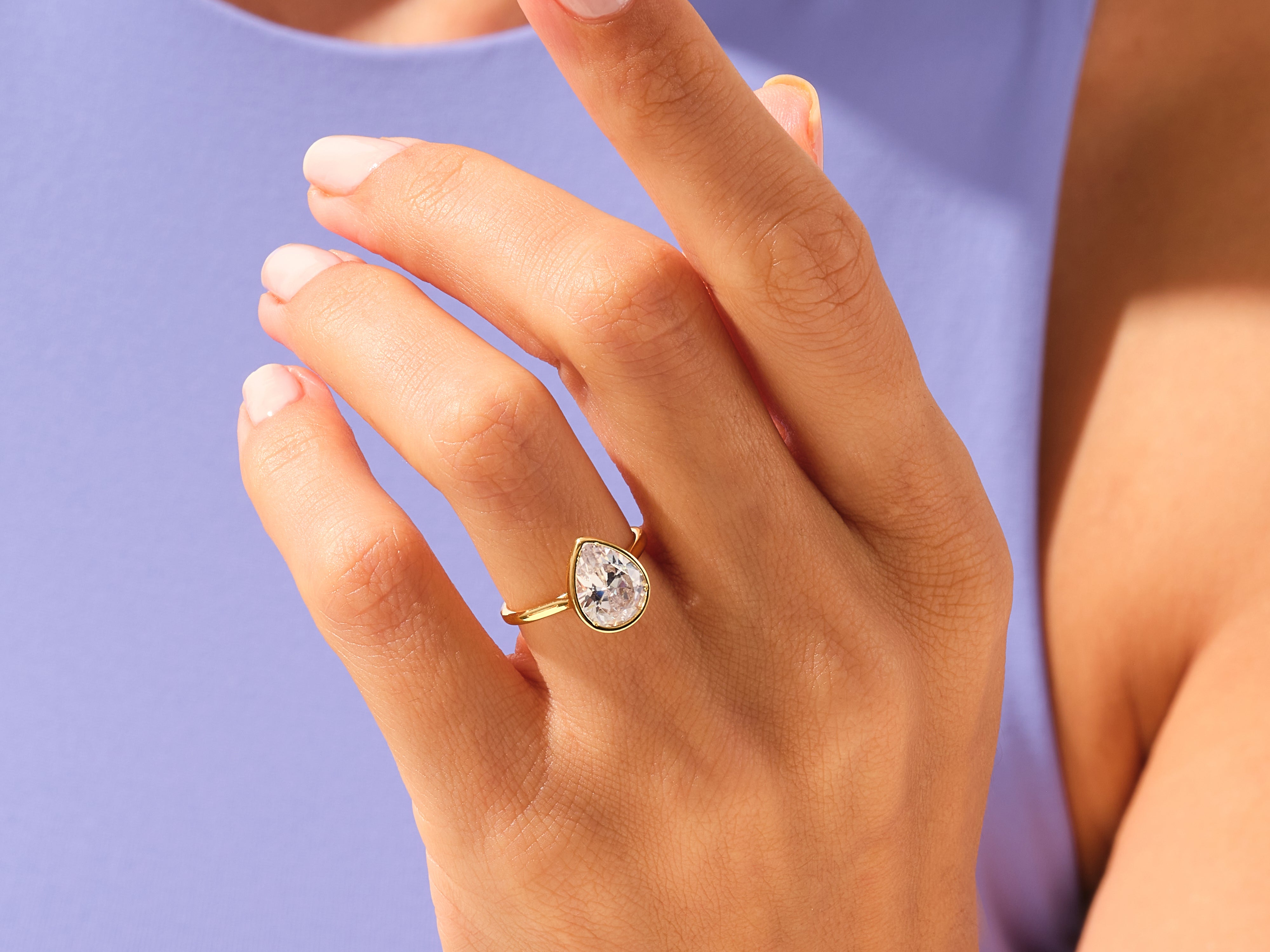 Bezel Pear Engagement Ring