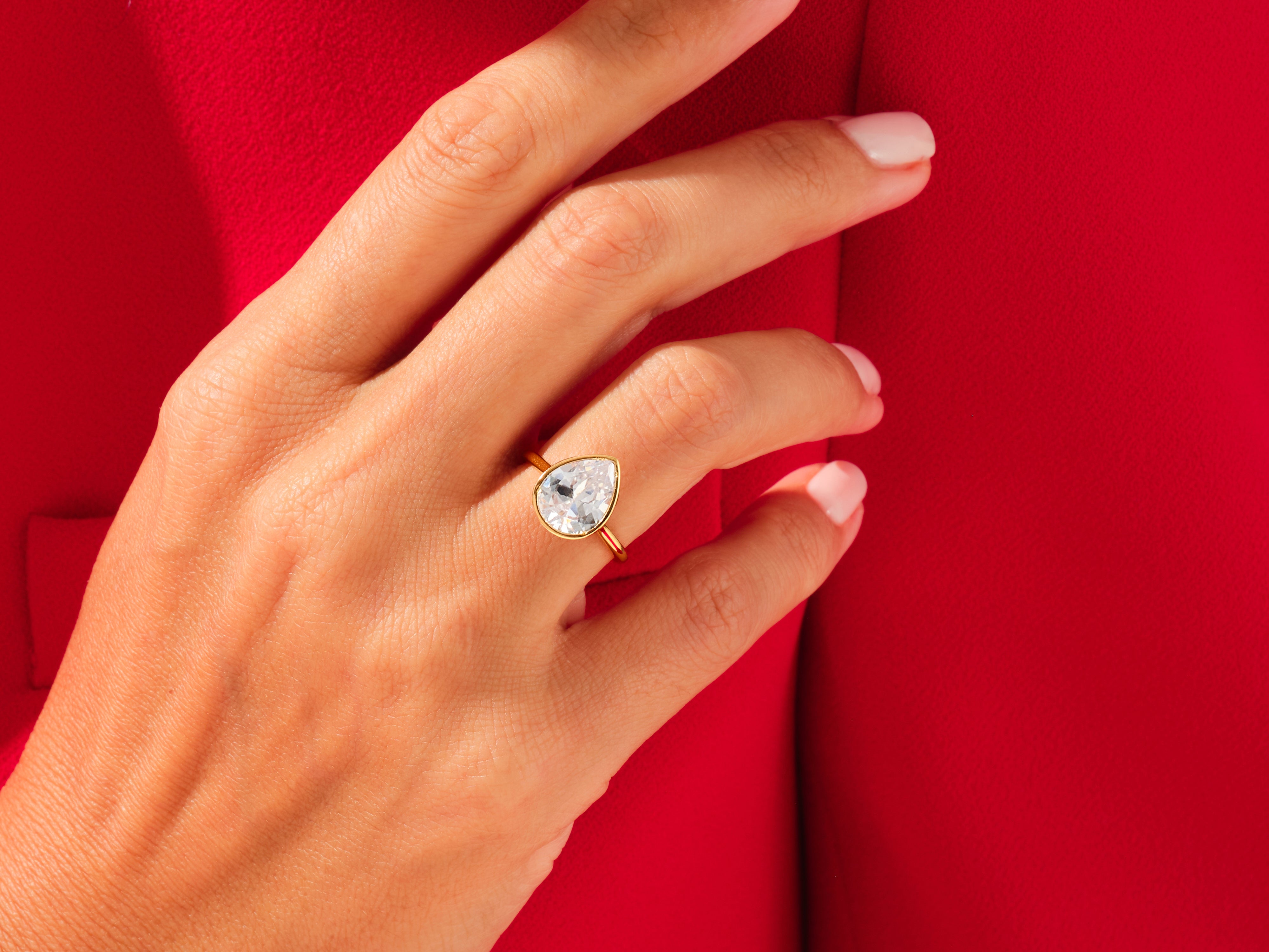 Bezel Pear Engagement Ring