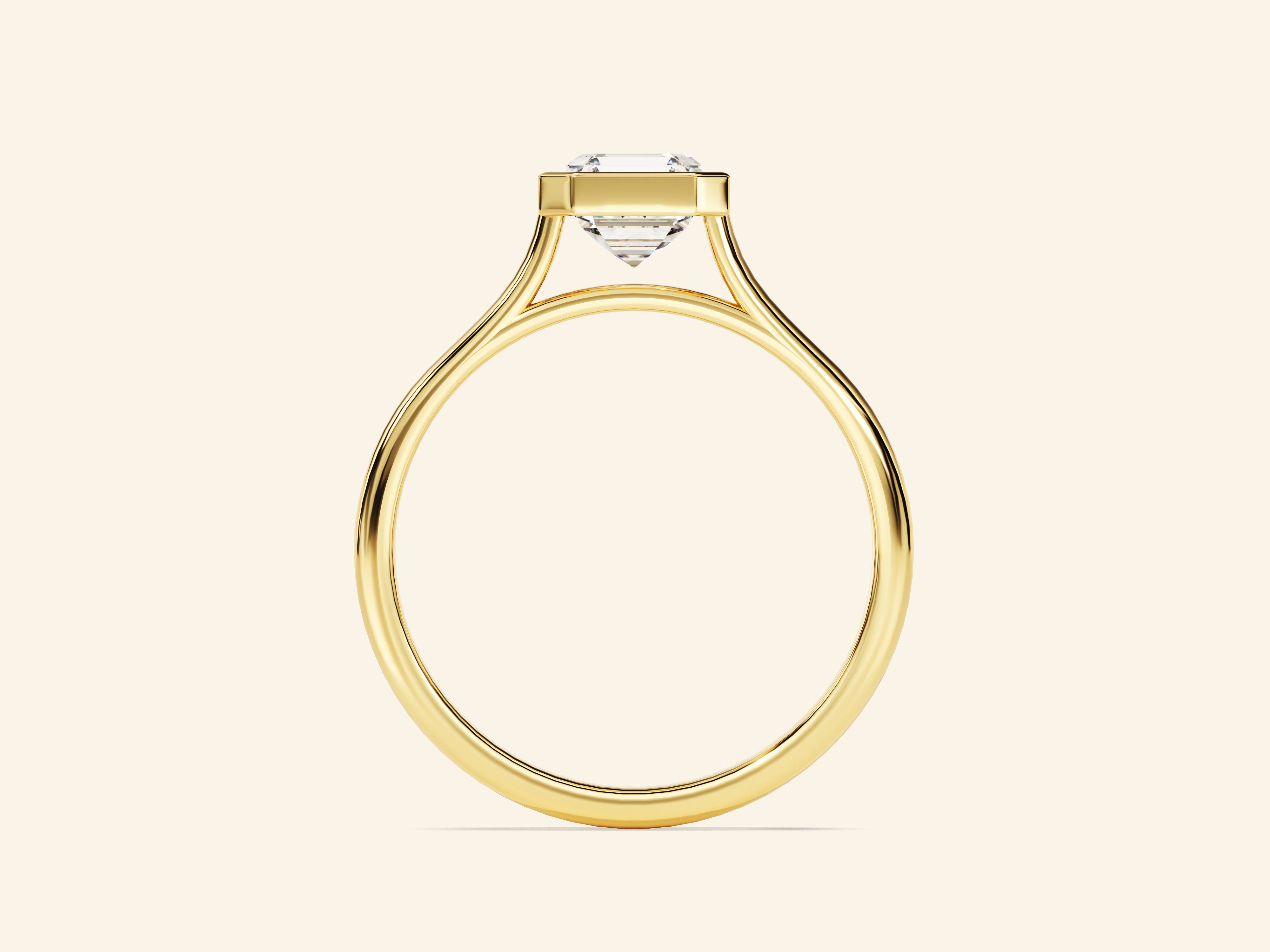 Bezel Asscher Engagement Ring