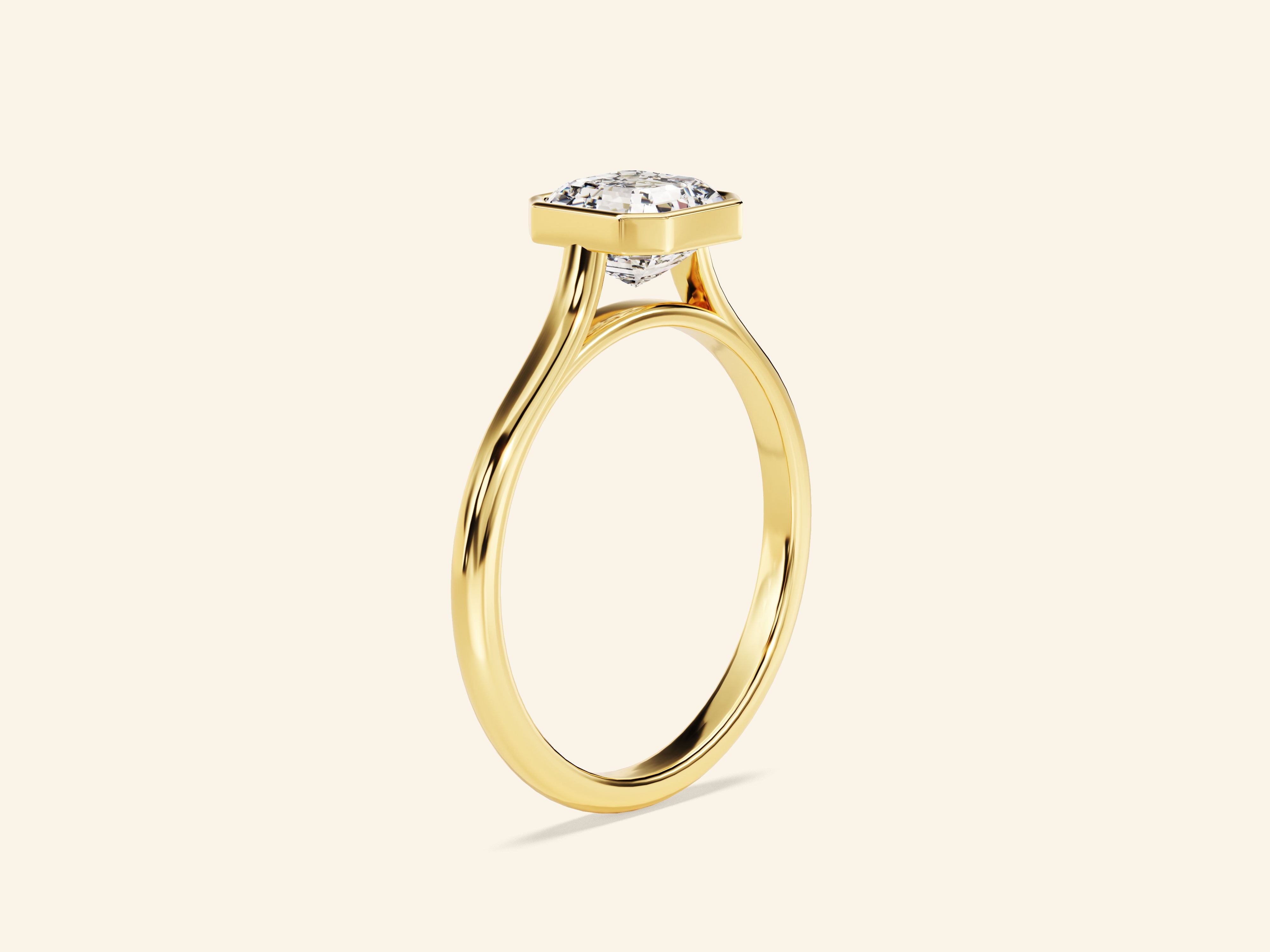 Bezel Asscher Engagement Ring