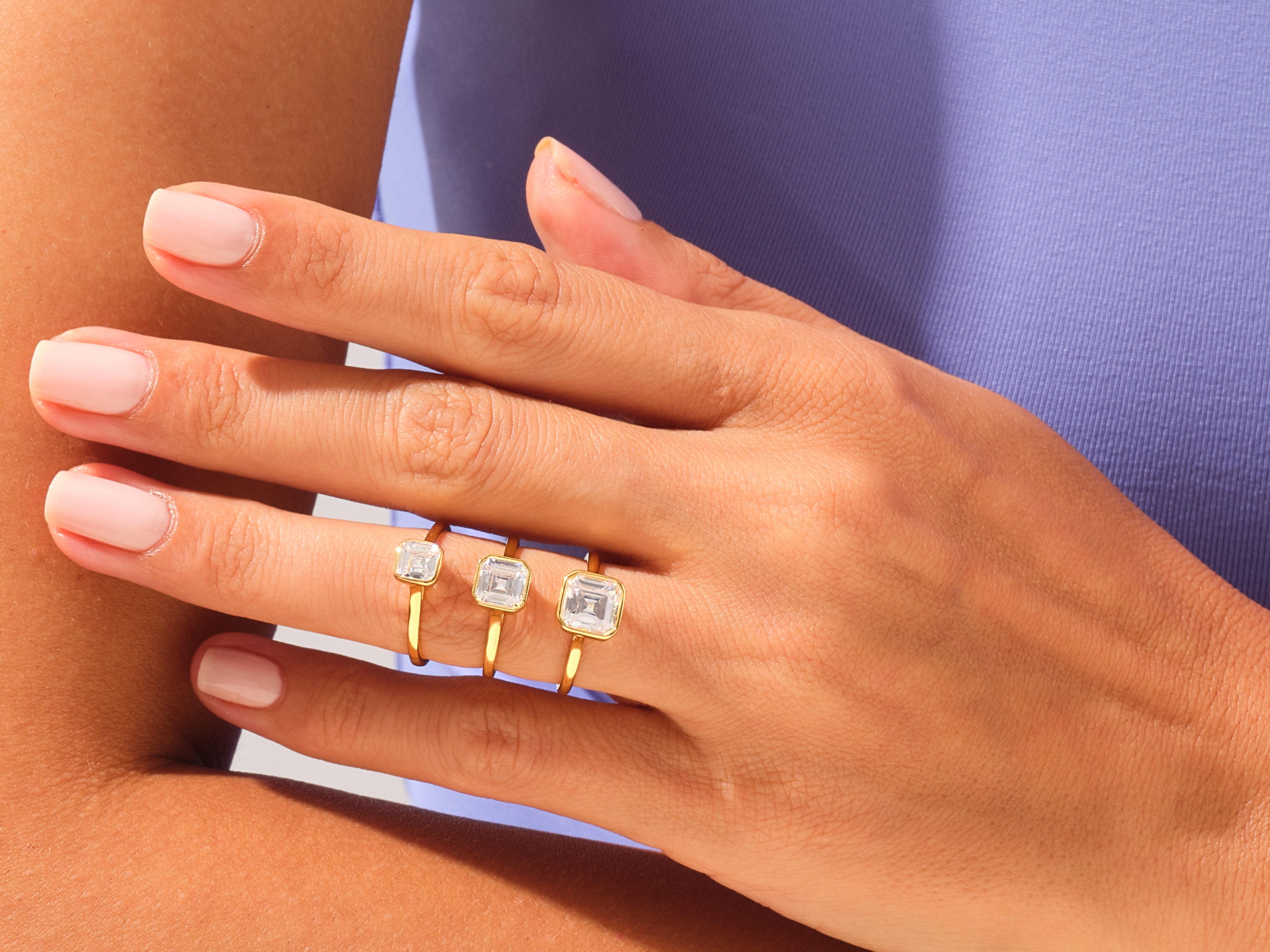 Bezel Asscher Engagement Ring
