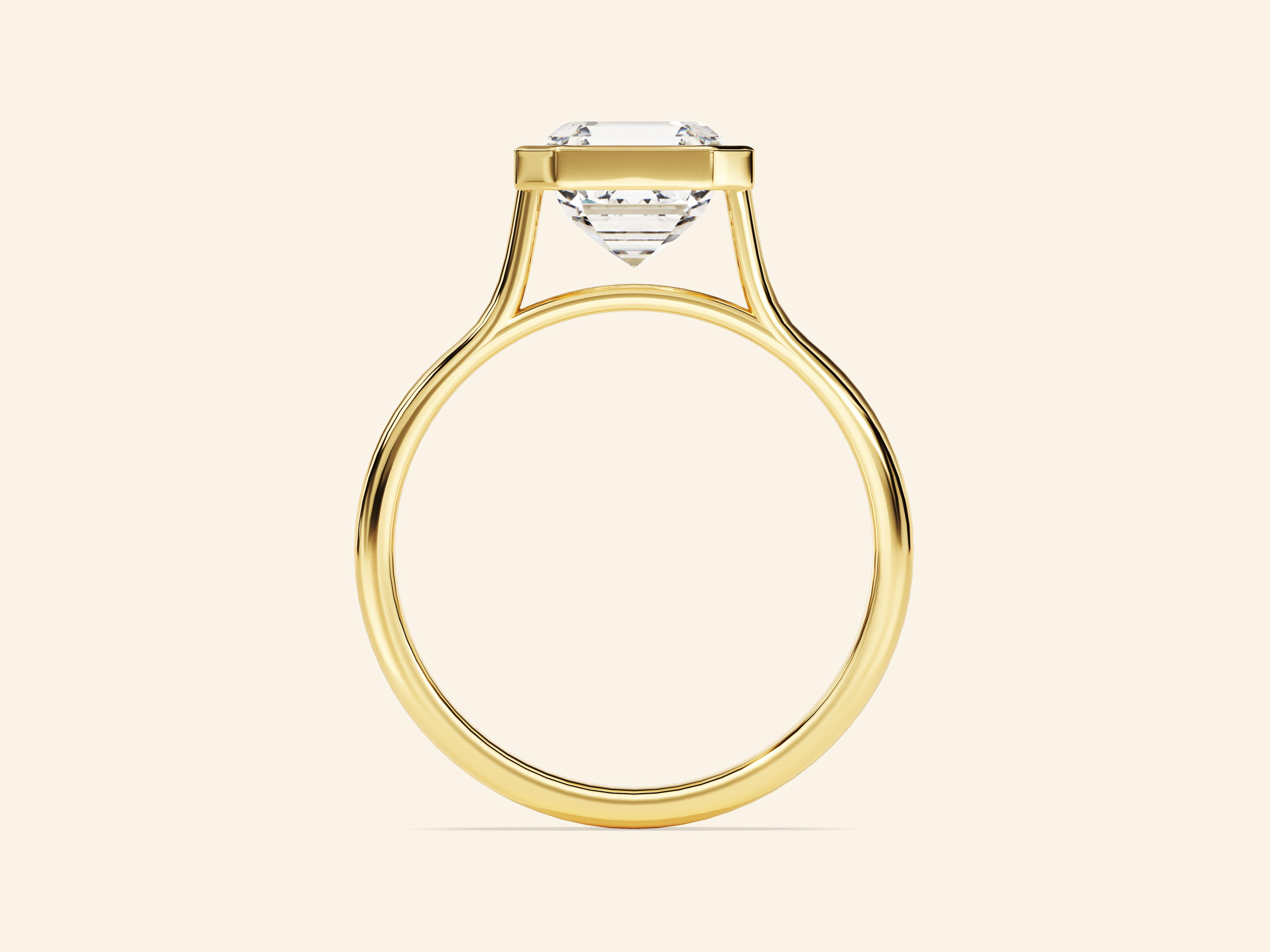 Bezel Asscher Engagement Ring