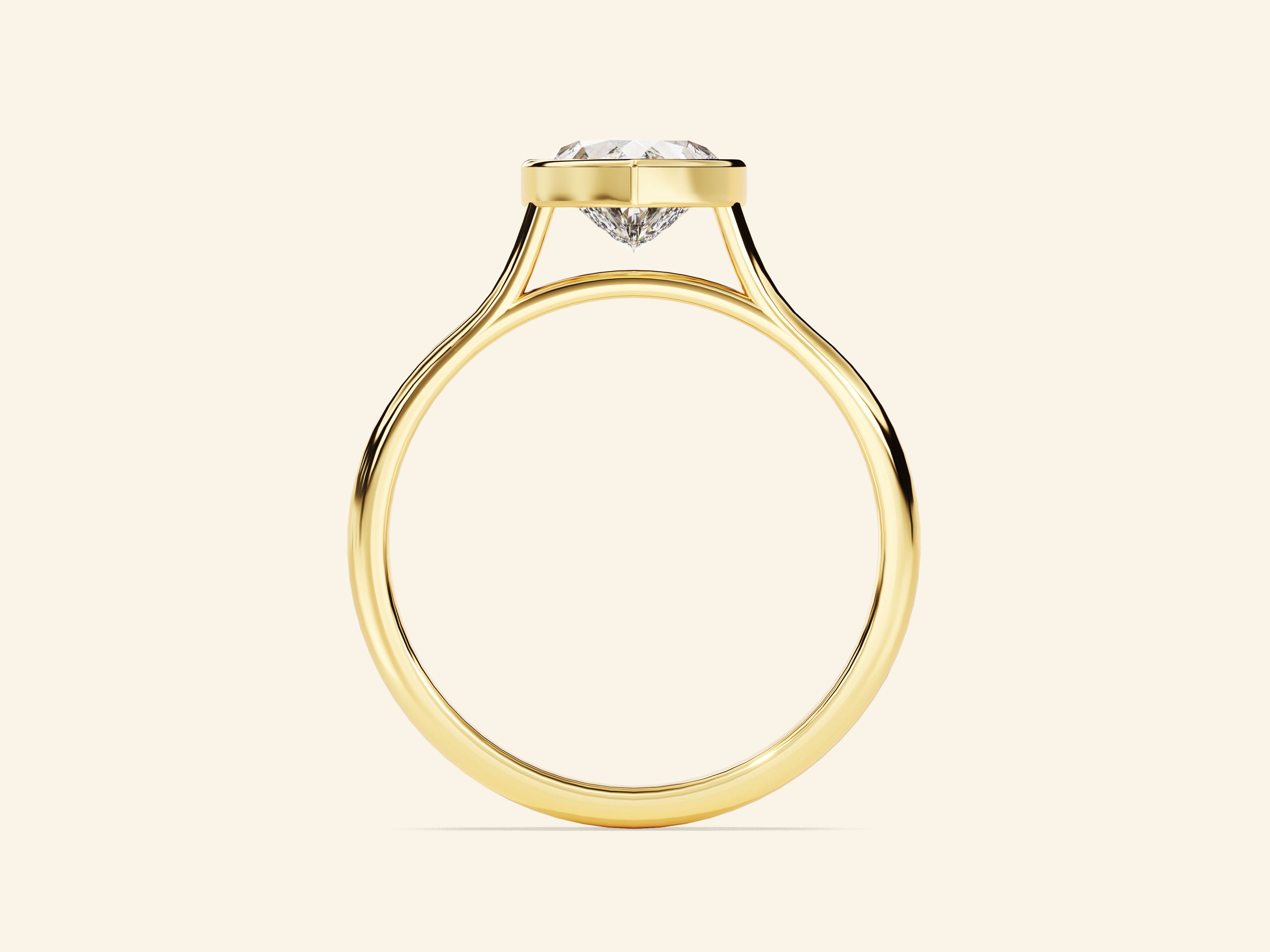 Bezel Heart Engagement Ring