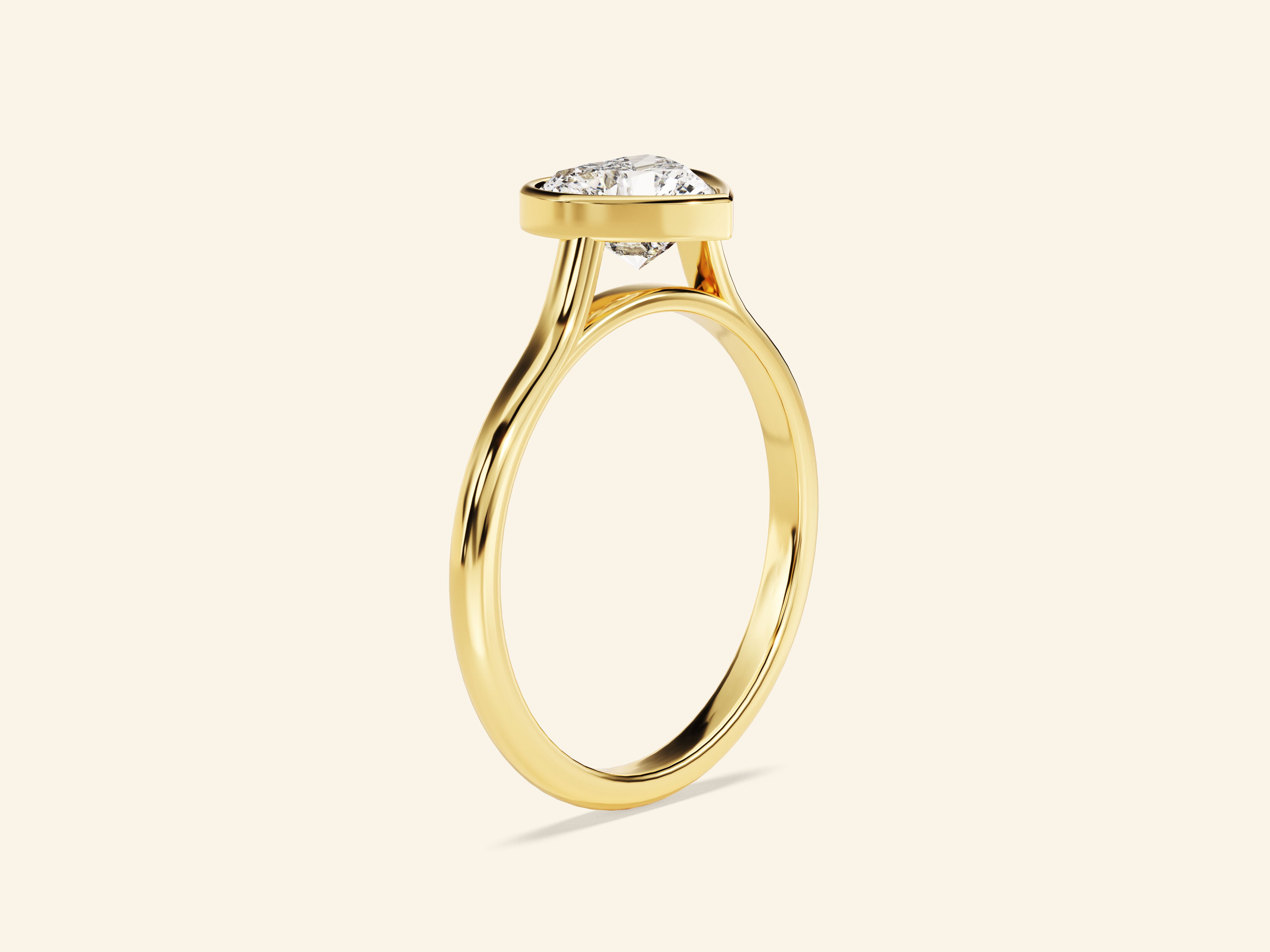 Bezel Heart Engagement Ring