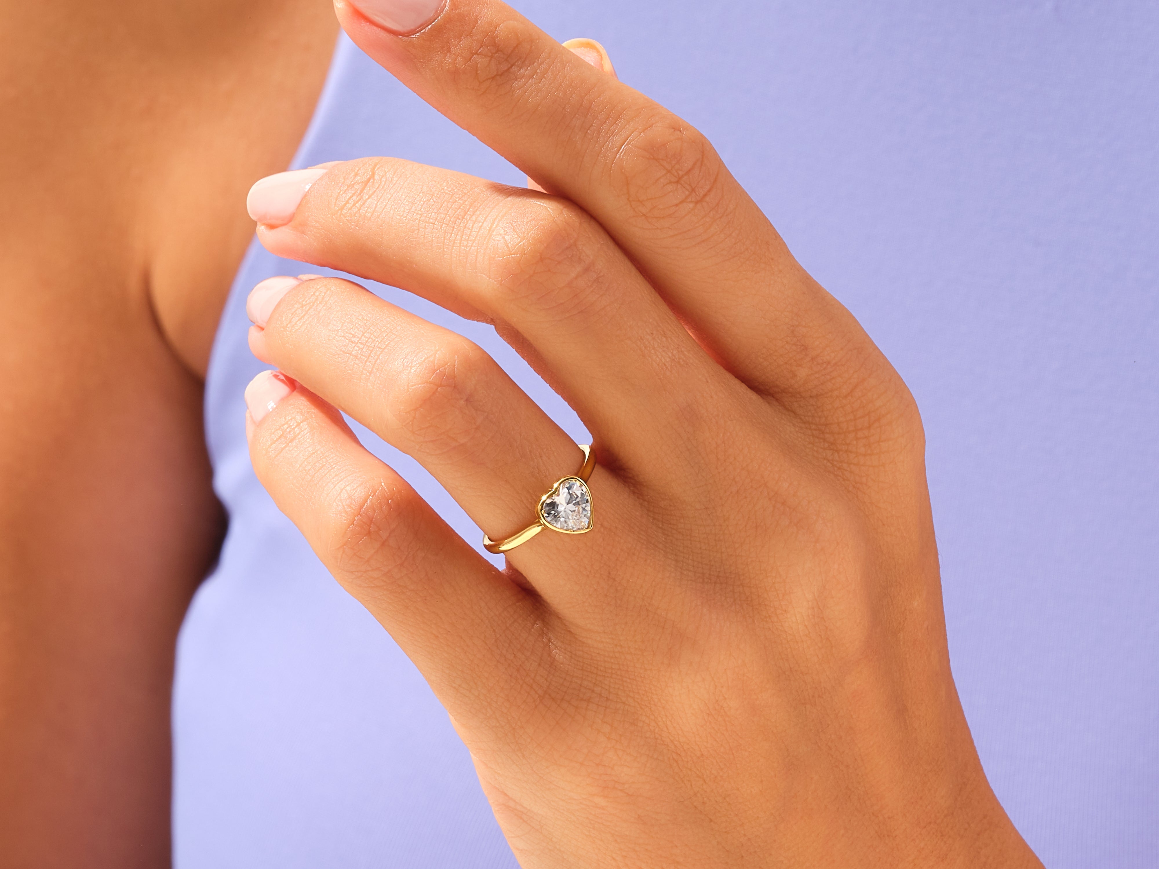 Bezel Heart Engagement Ring