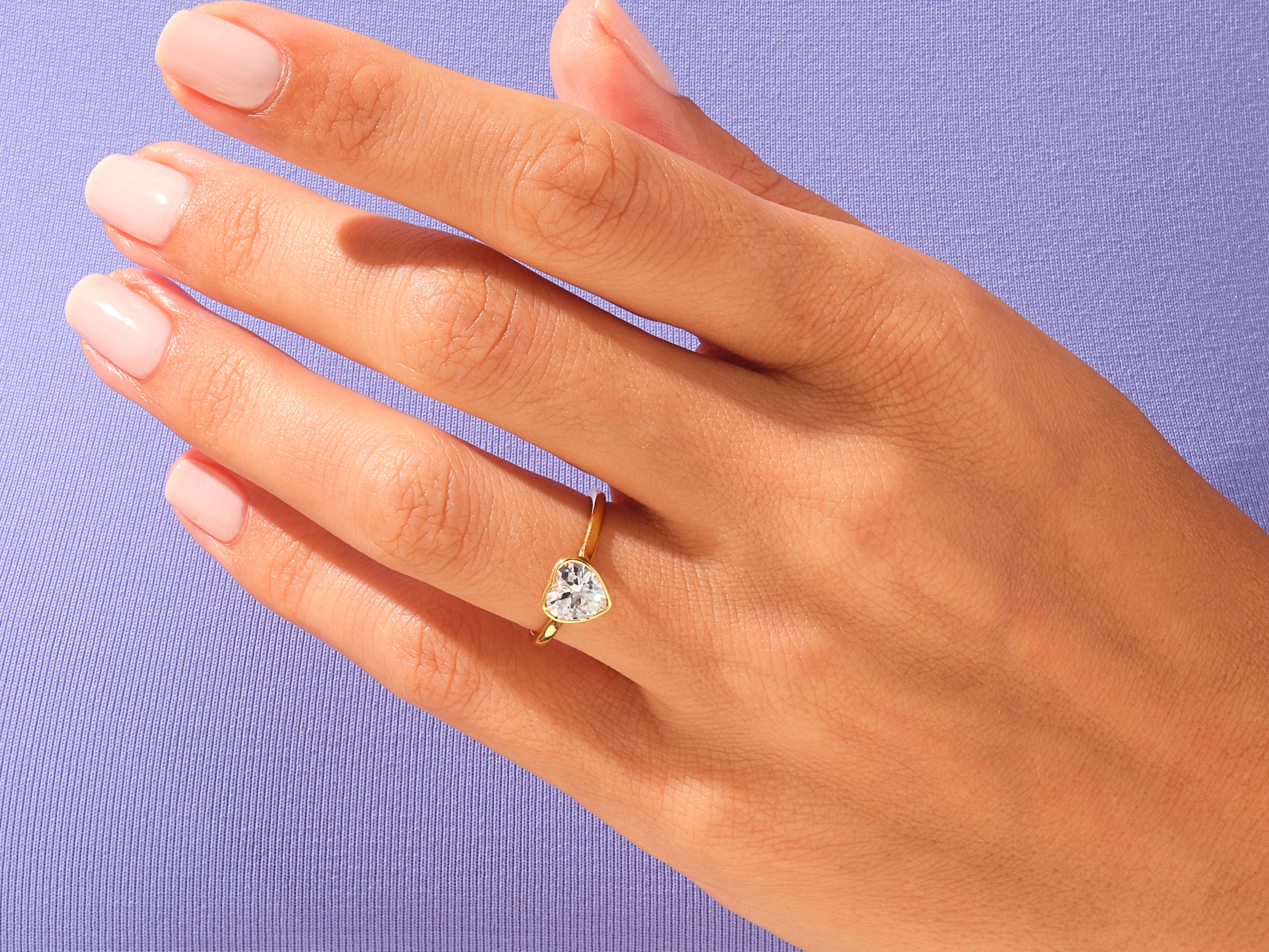 Bezel Heart Engagement Ring
