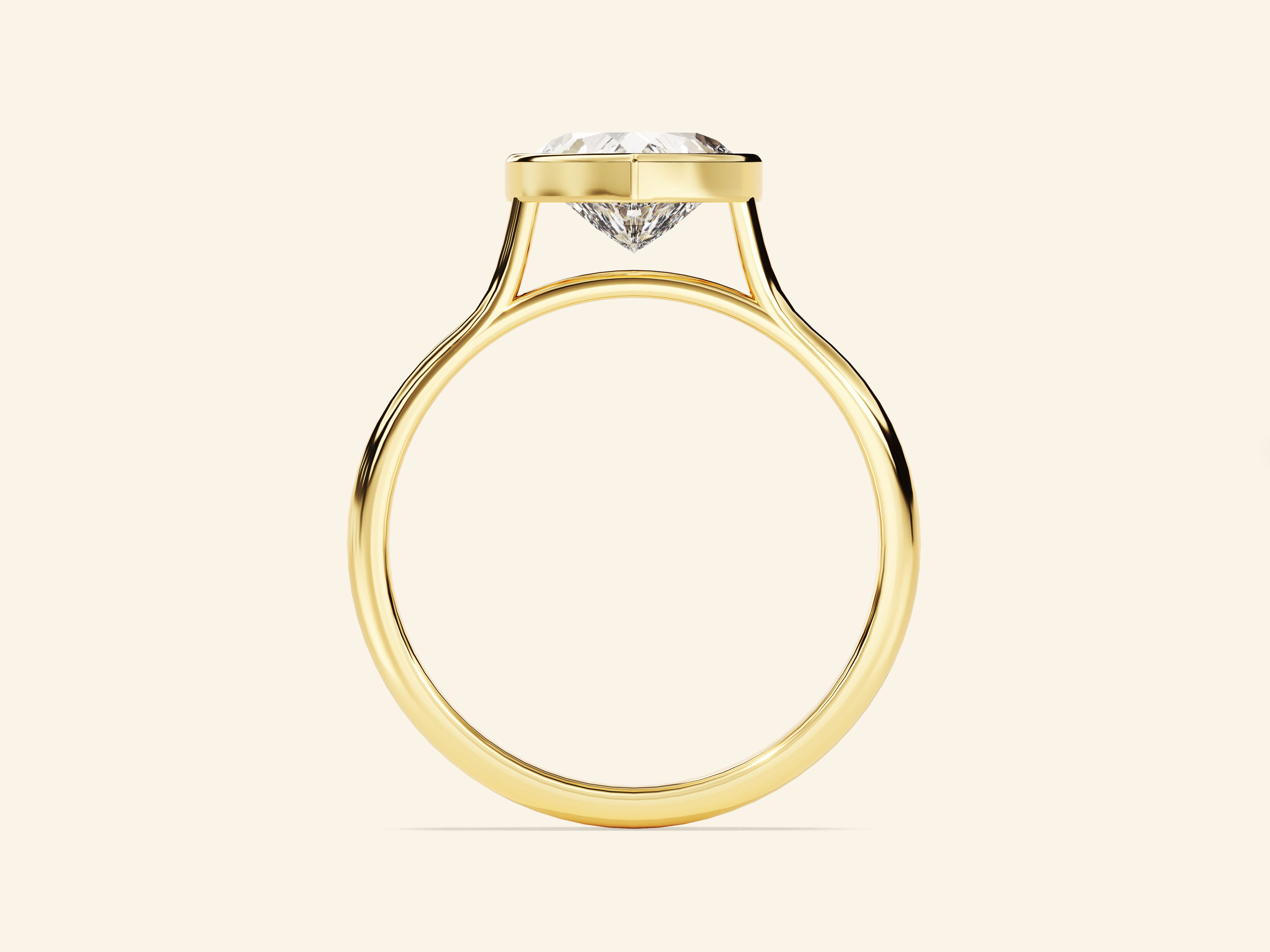 Bezel Heart Engagement Ring