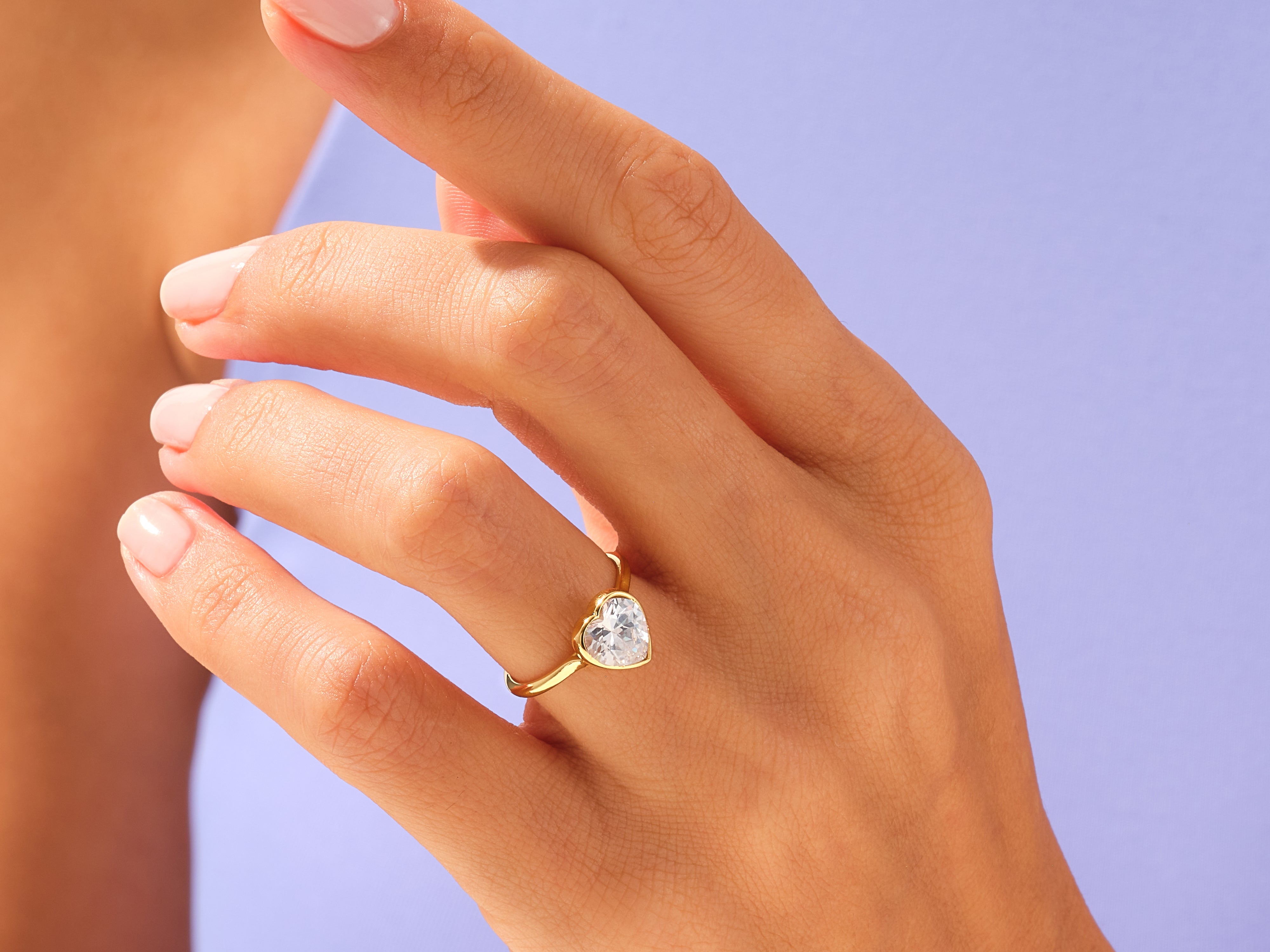 Bezel Heart Engagement Ring