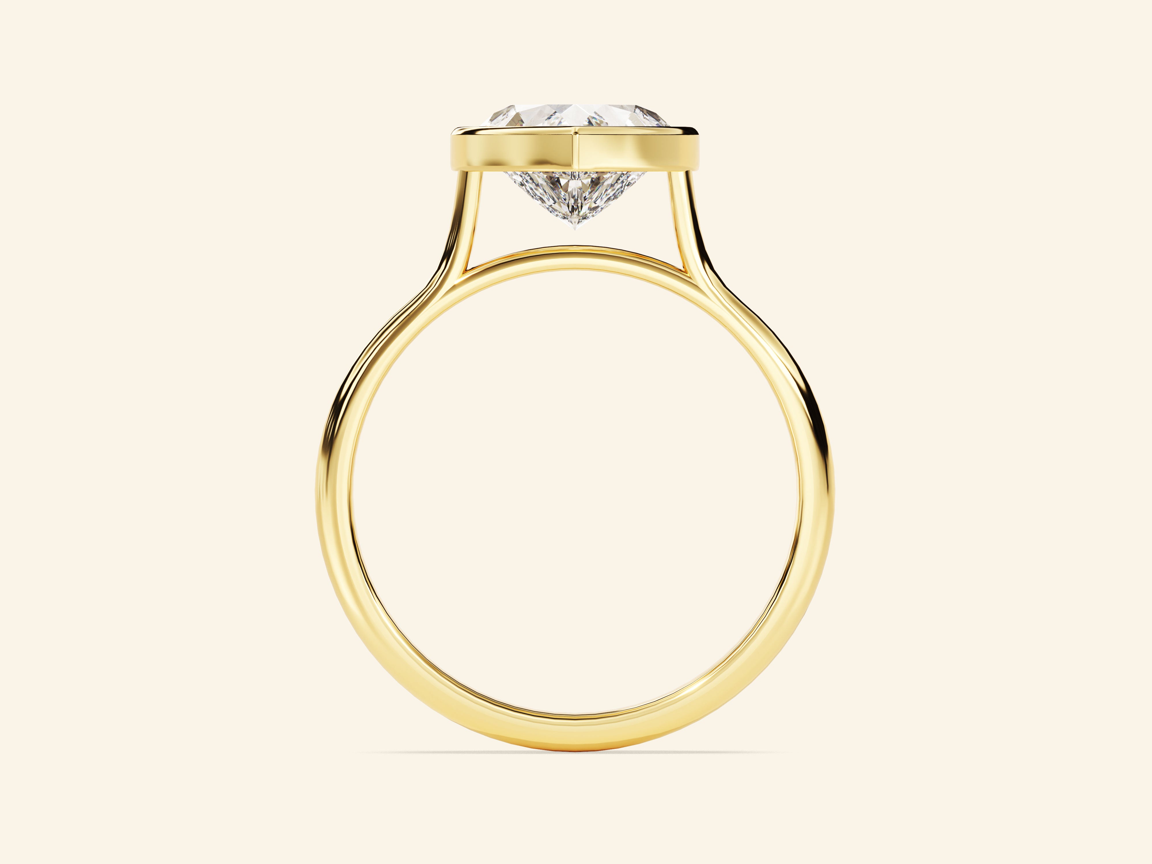 Bezel Heart Engagement Ring