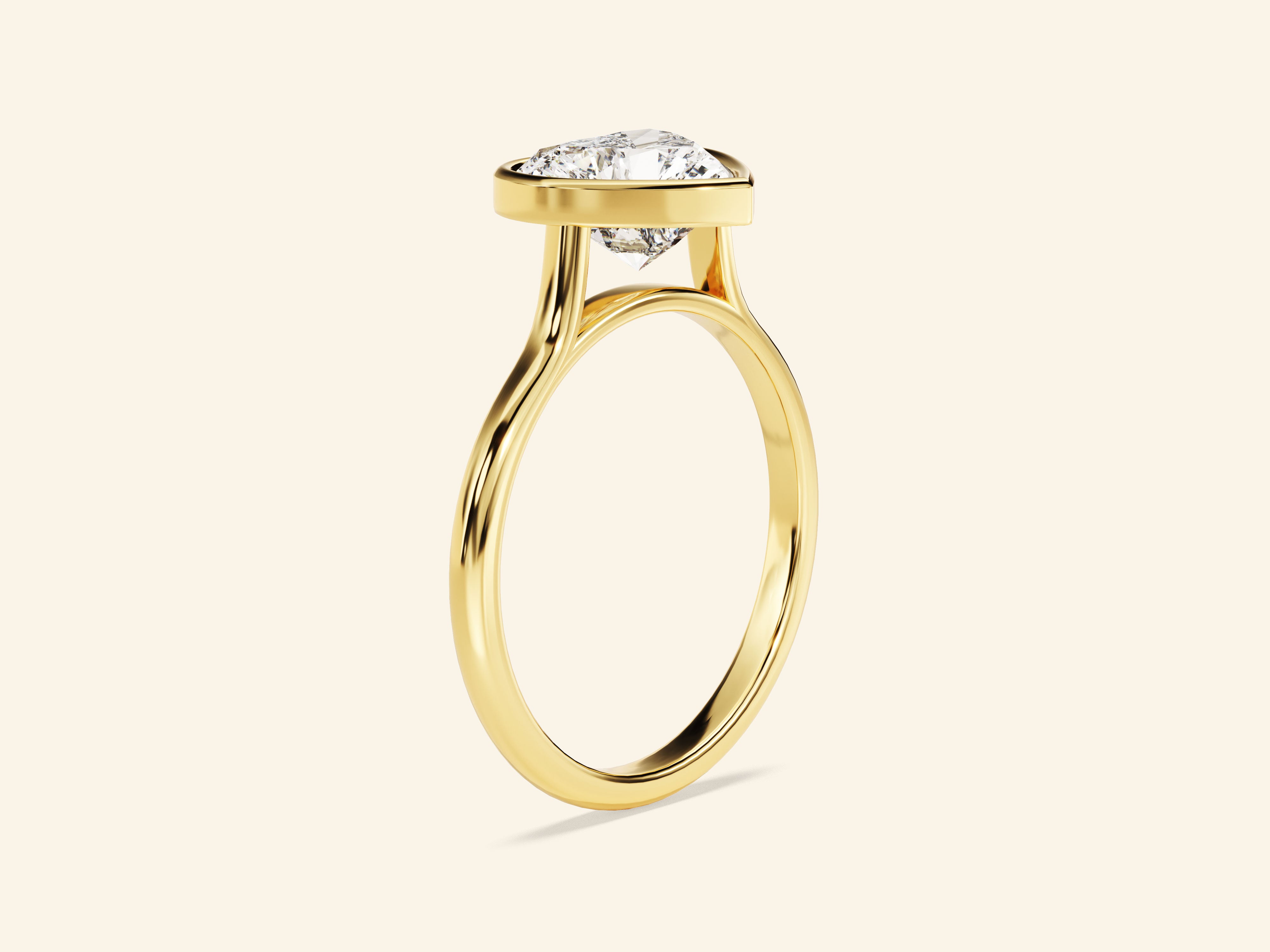 Bezel Heart Engagement Ring