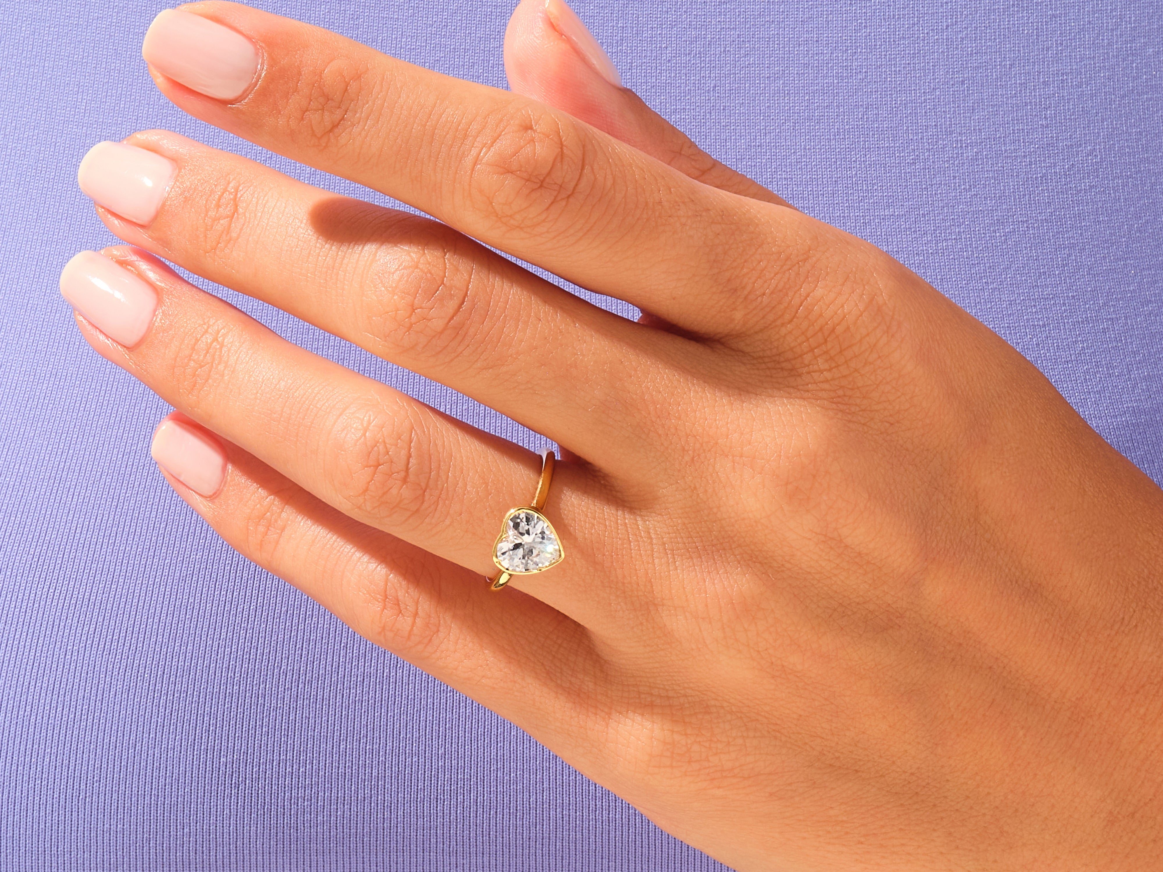 Bezel Heart Engagement Ring