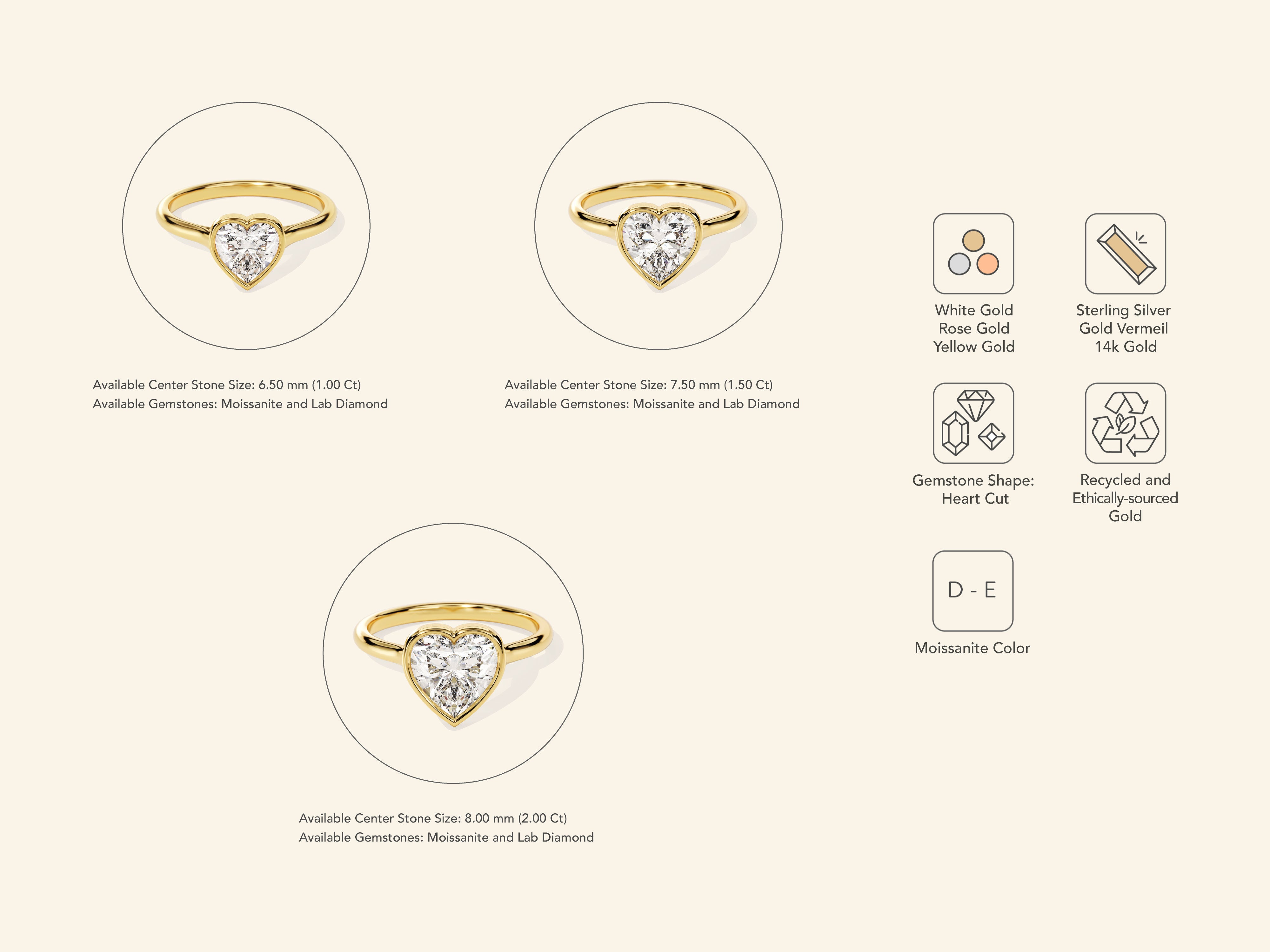 Bezel Heart Engagement Ring