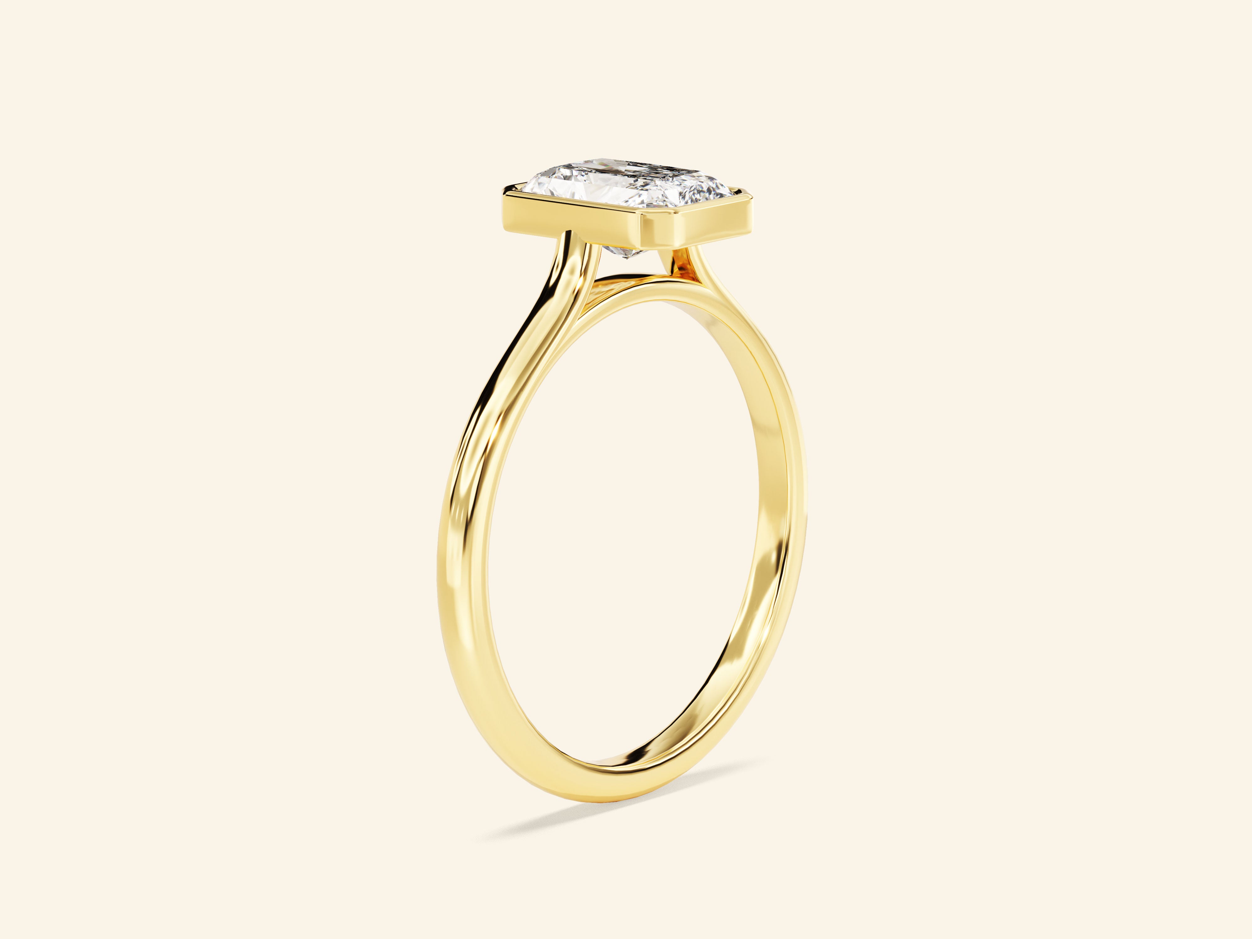 Bezel Radiant Engagement Ring
