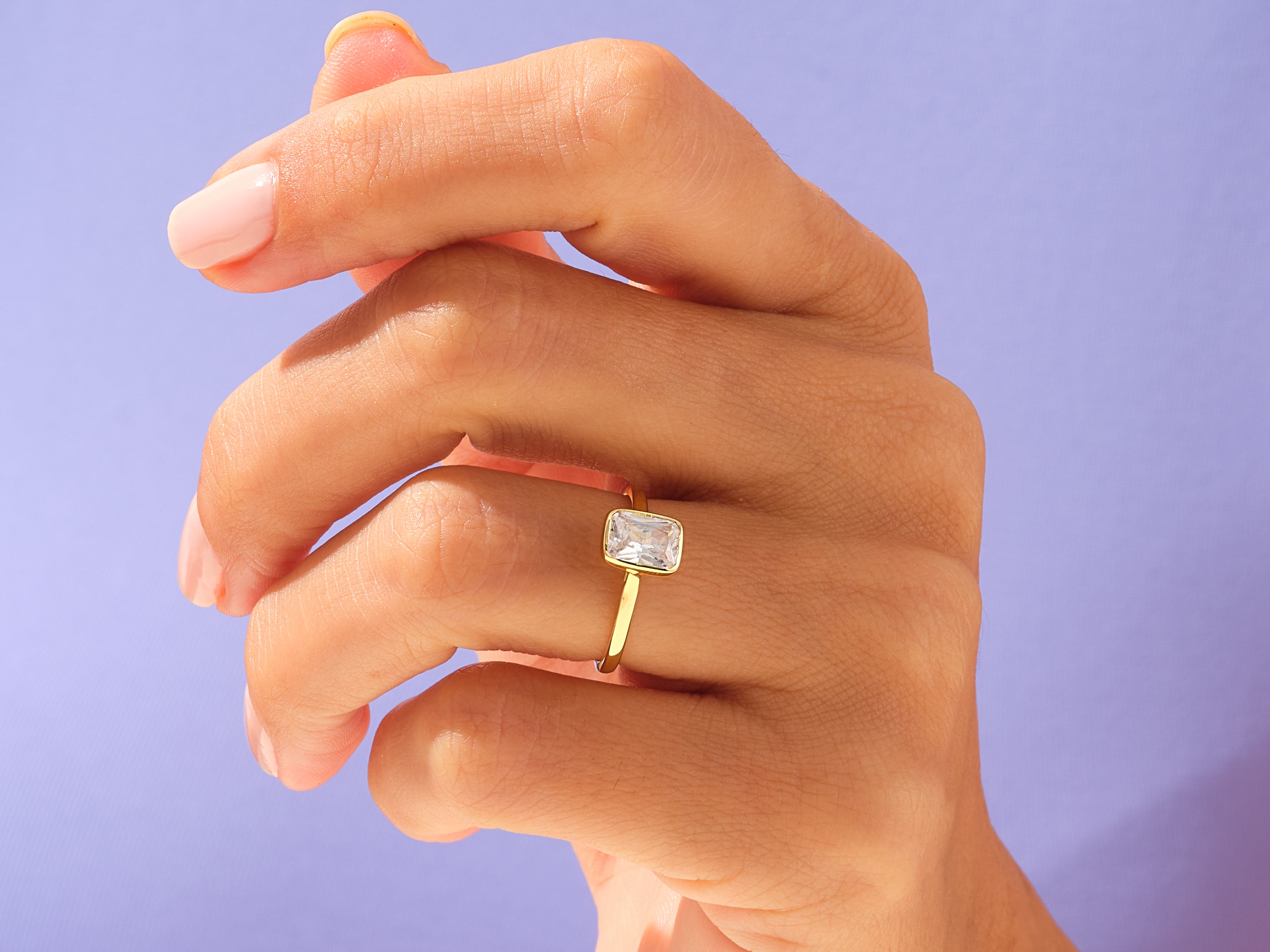 Bezel Radiant Engagement Ring