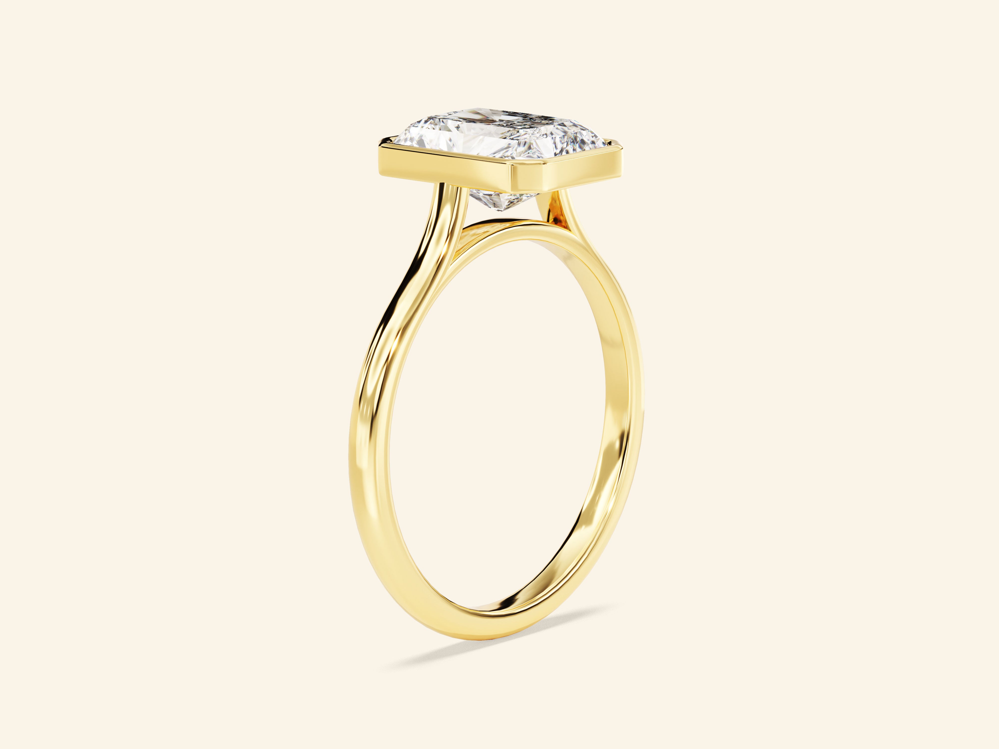 Bezel Radiant Engagement Ring