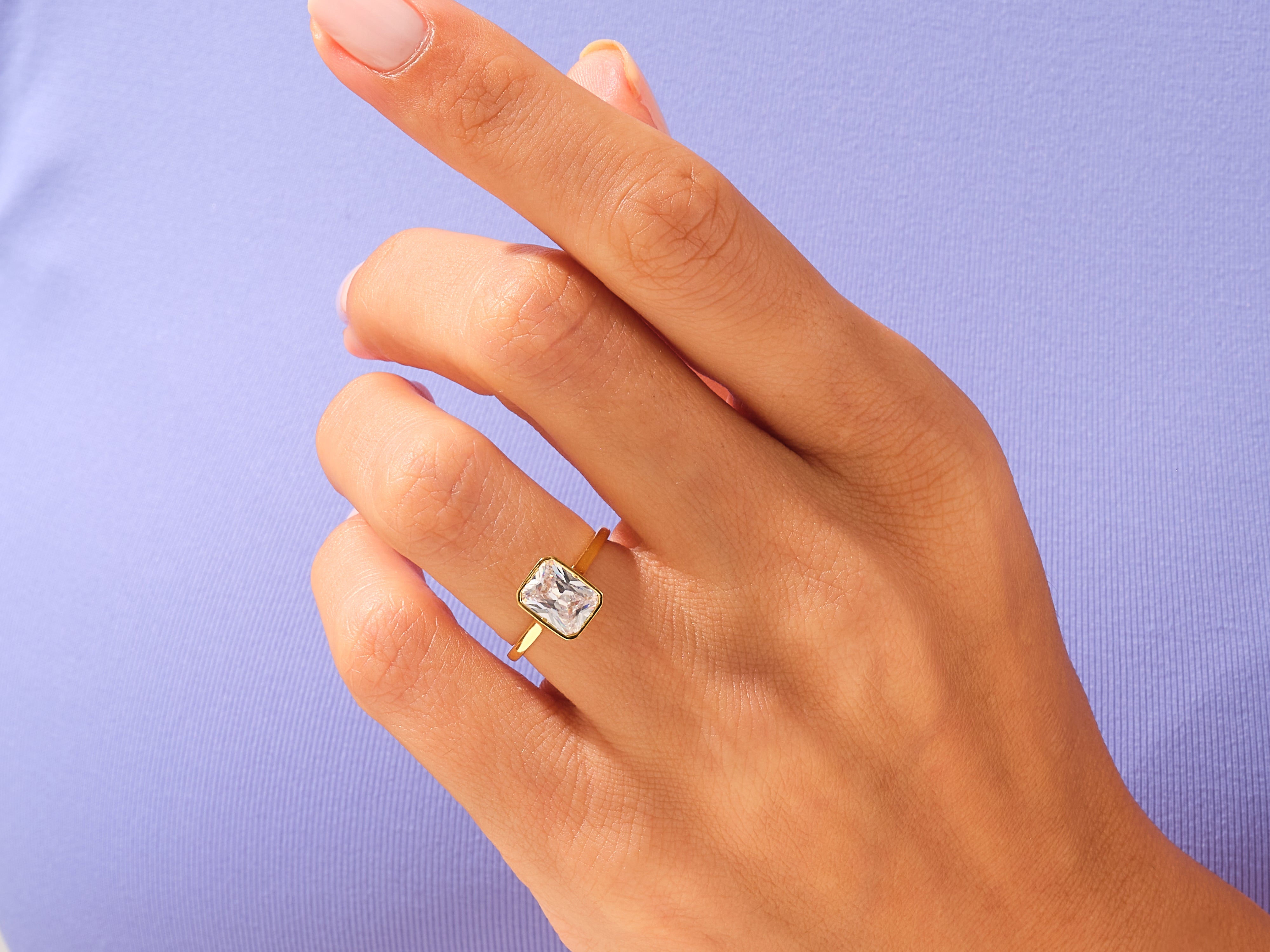 Bezel Radiant Engagement Ring