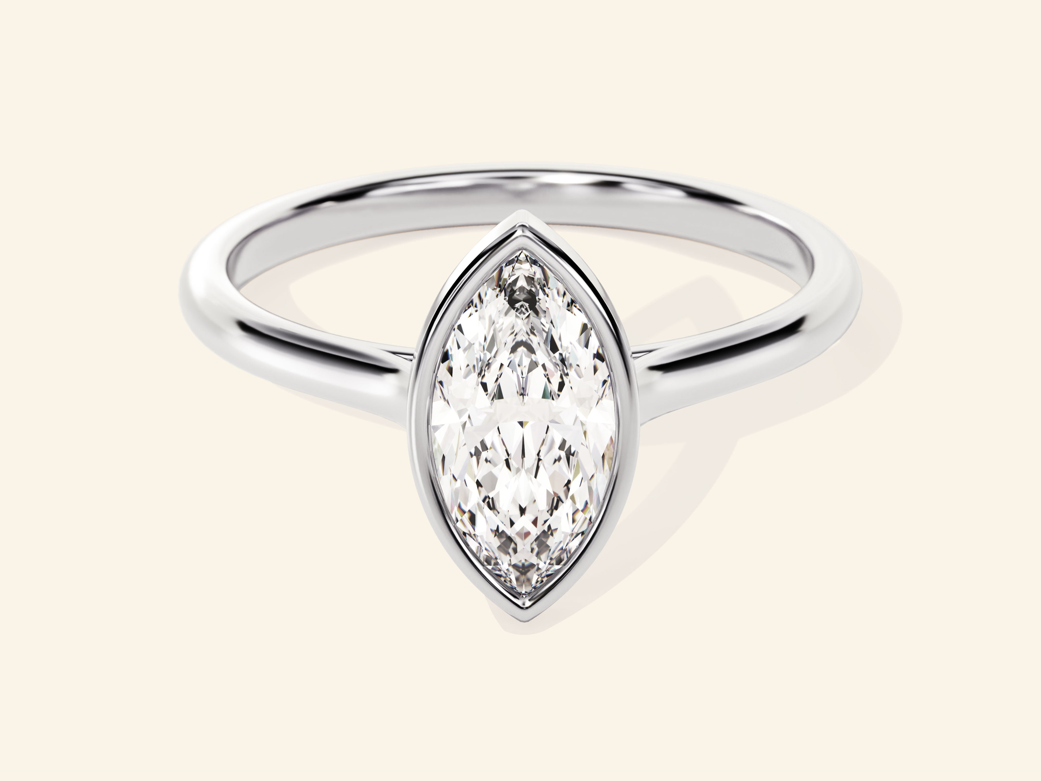 Bezel Marquise Engagement Ring