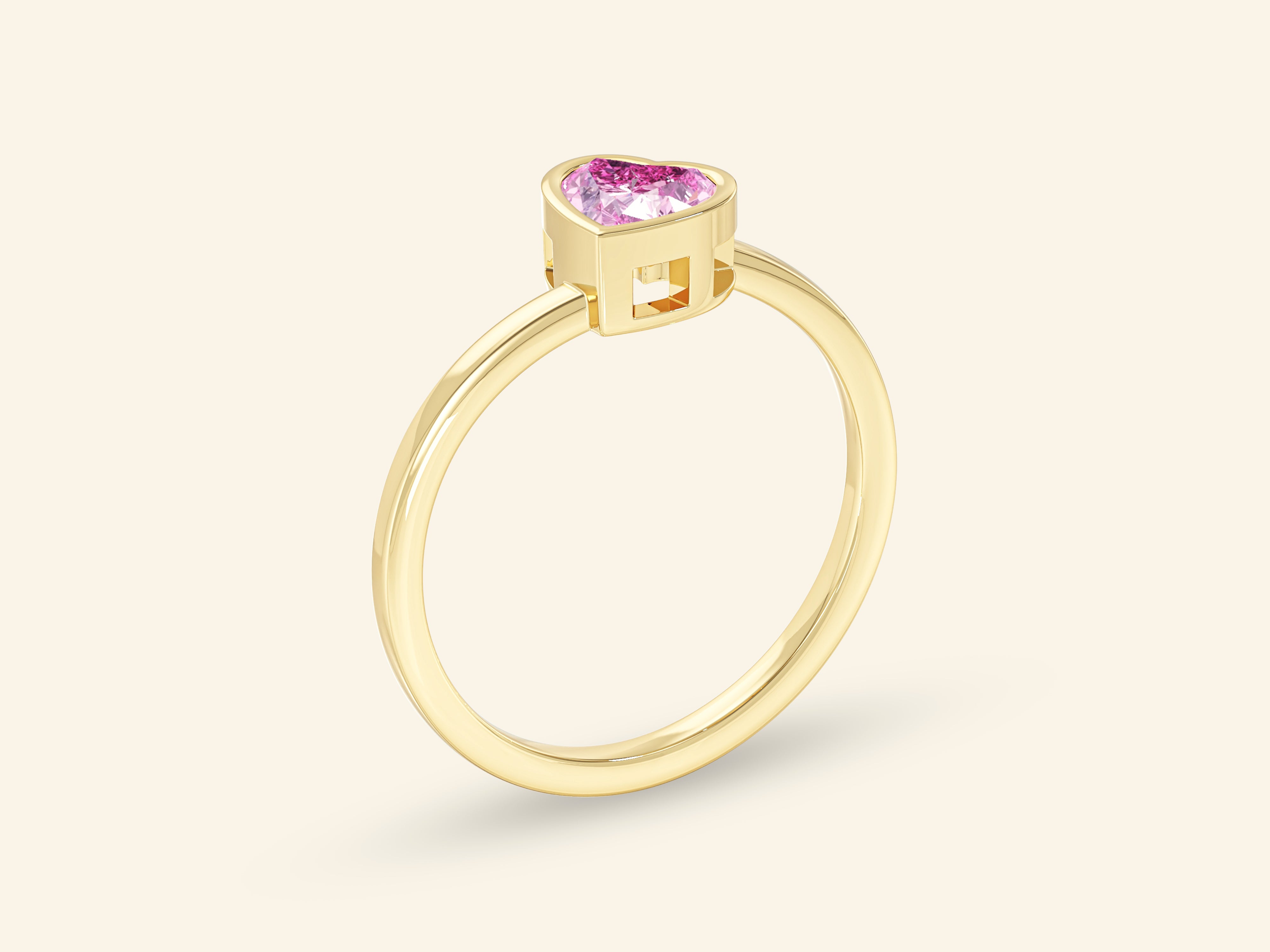 Framed Pink Heart Promise Ring