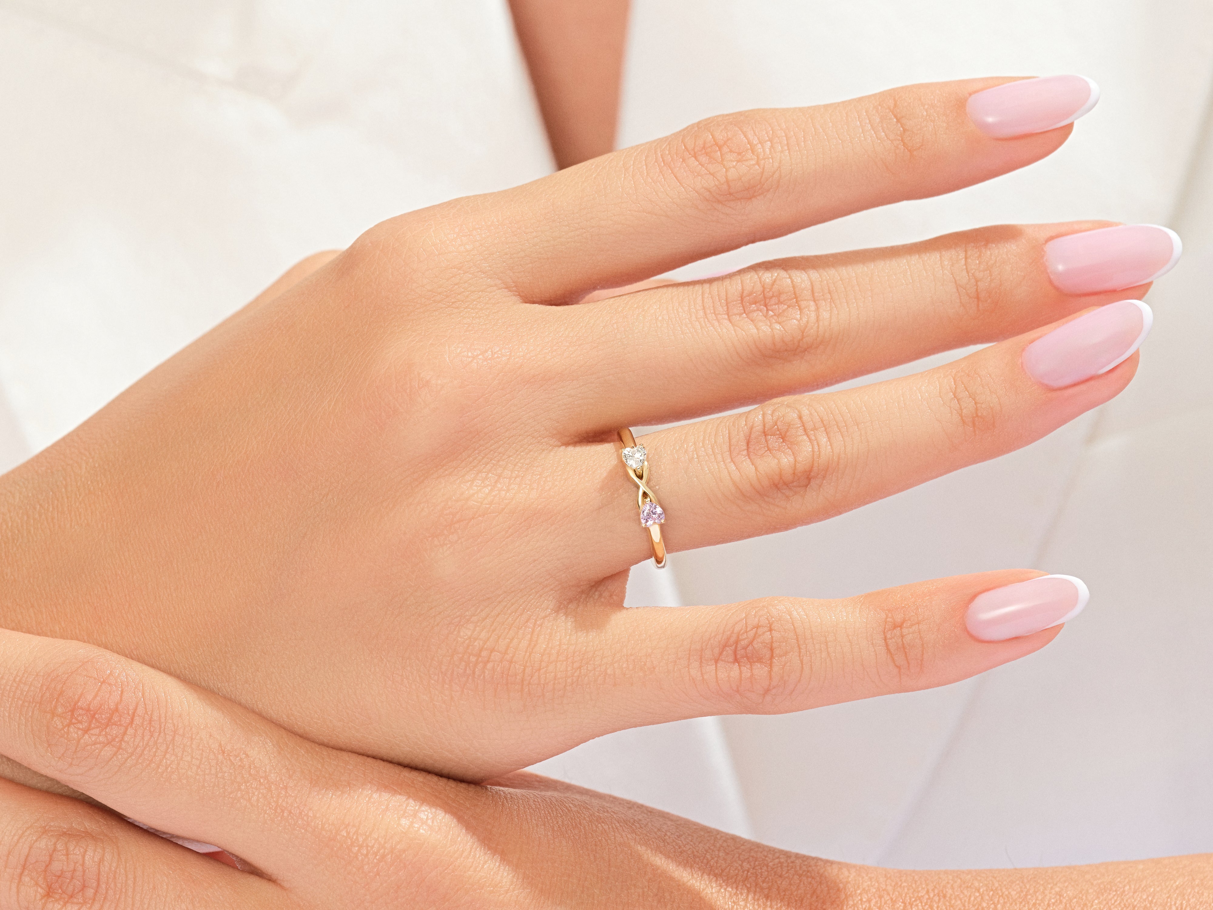 EG250_Model_Wearing_Infinity_Gemstone_Promise_Ring