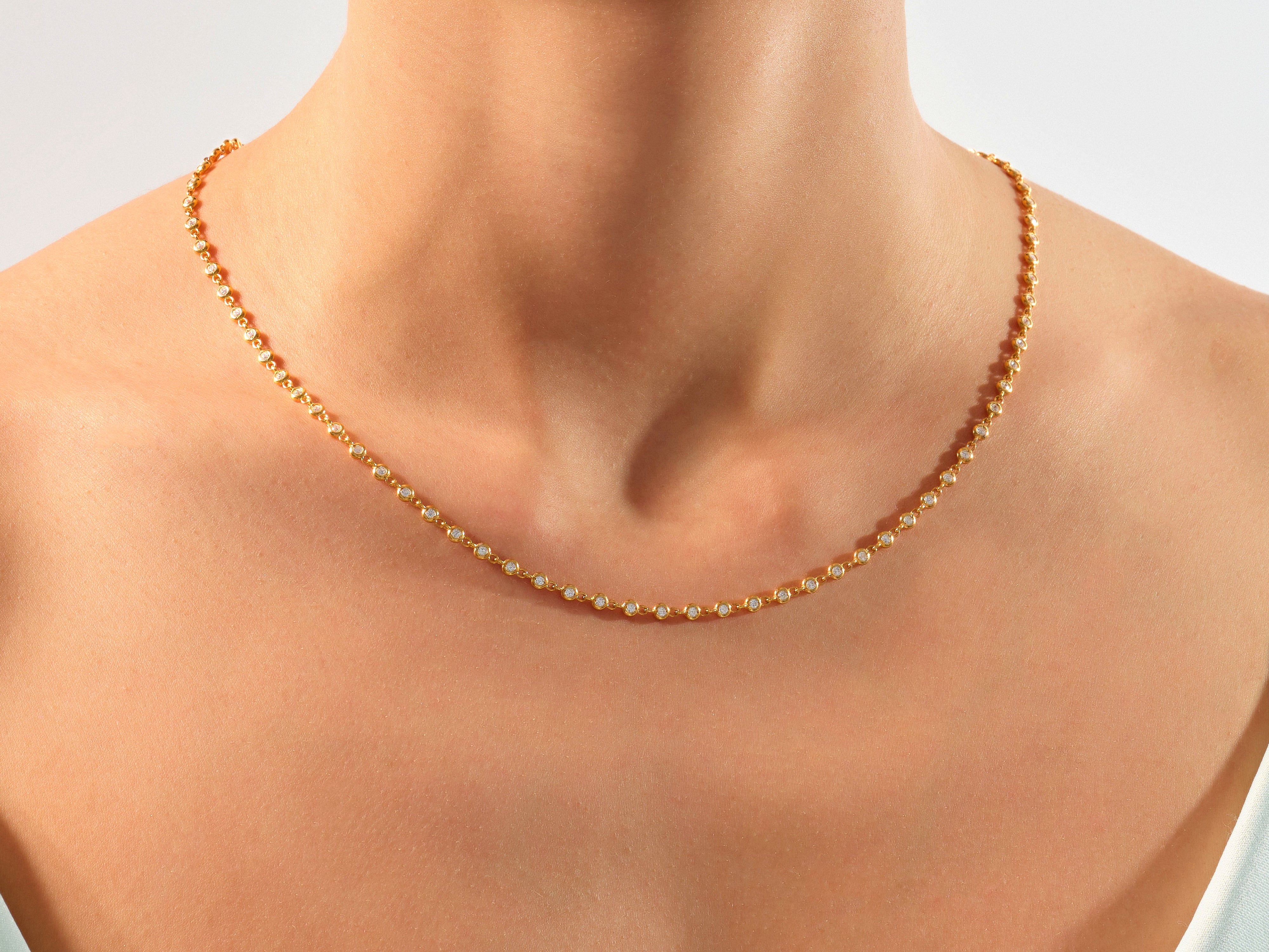Bezel Tennis Necklace