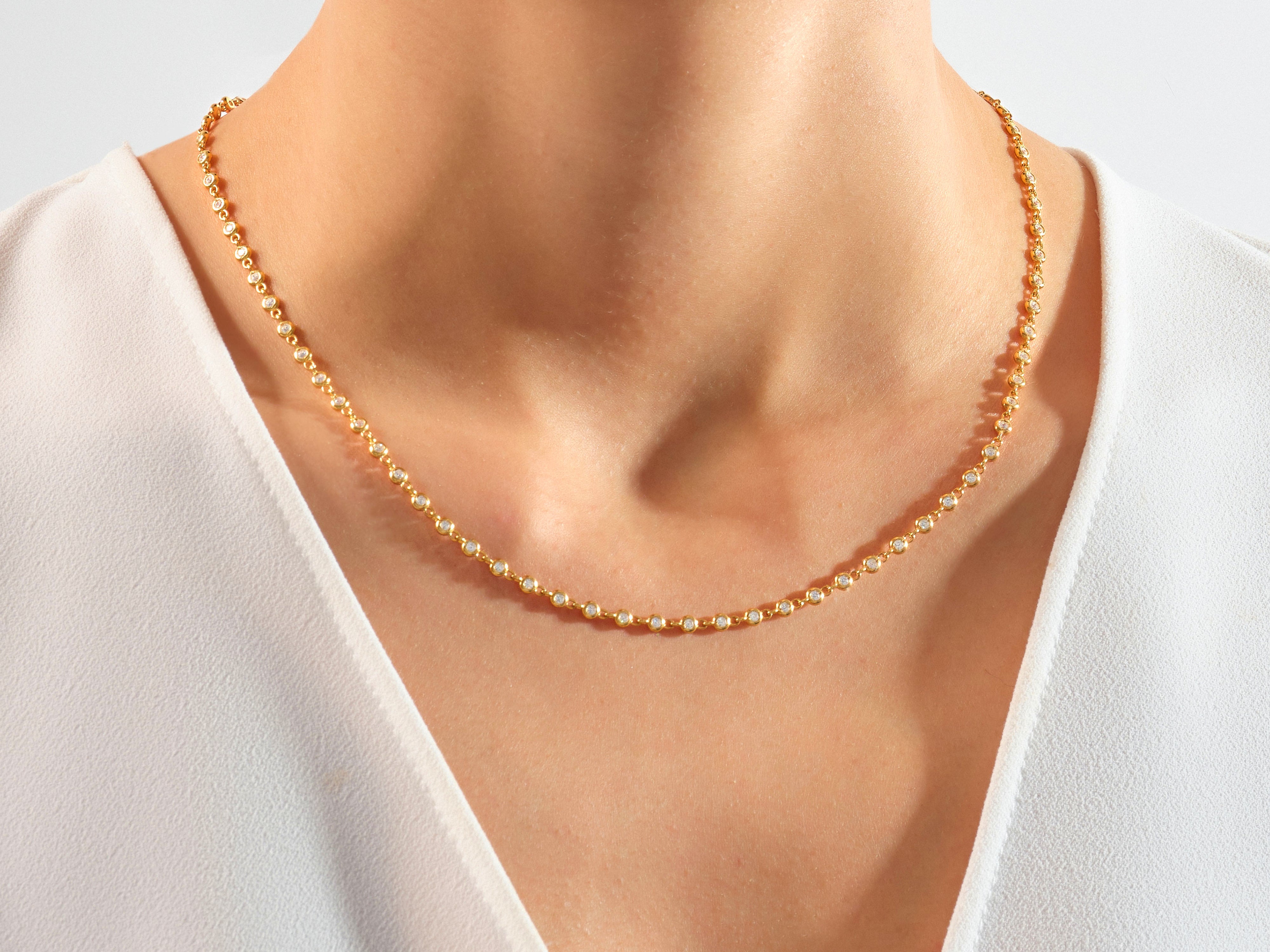 Bezel Tennis Necklace