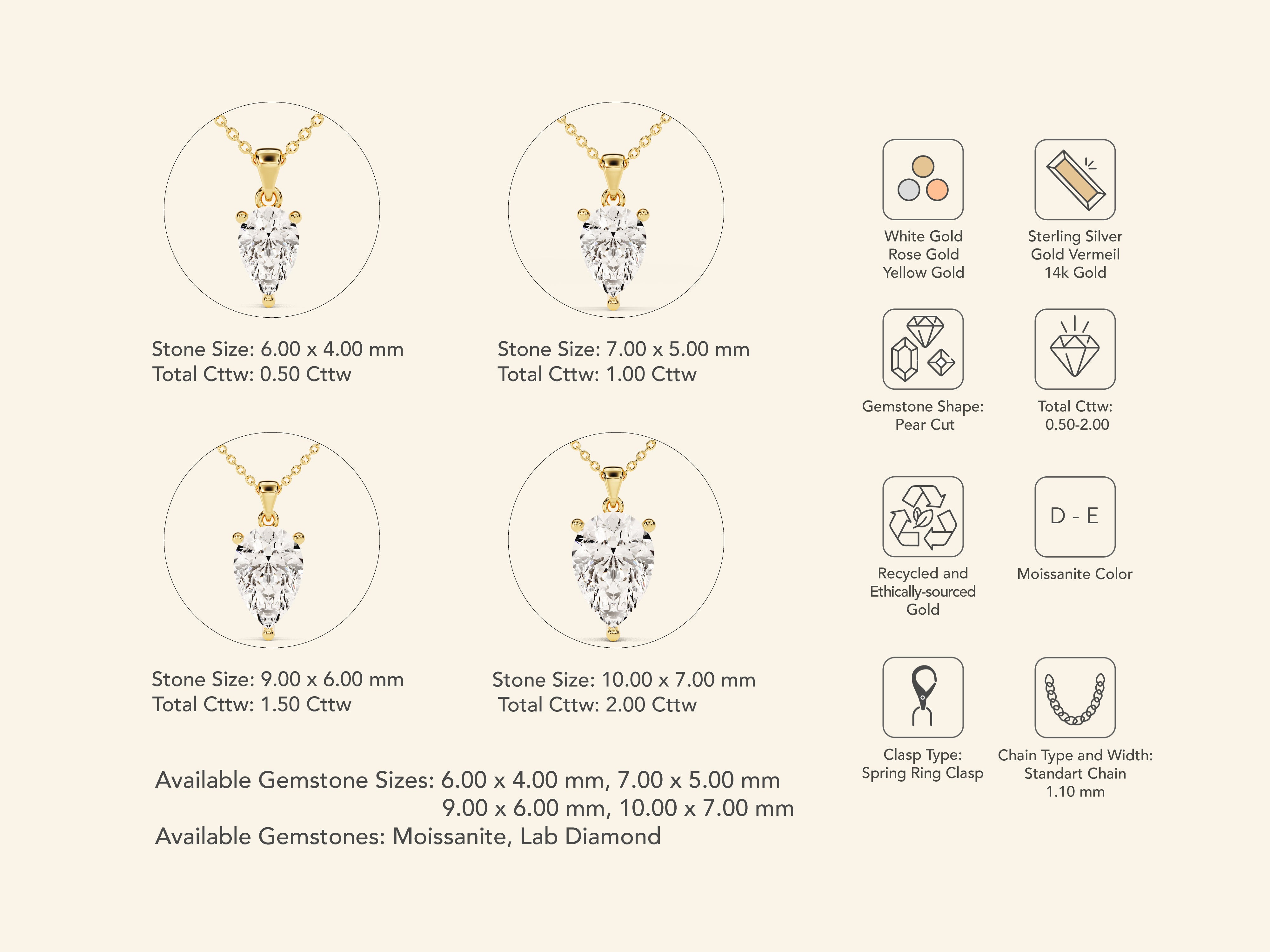 Pear Cut Necklace