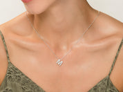 Initial Letter Necklace with Gemstones