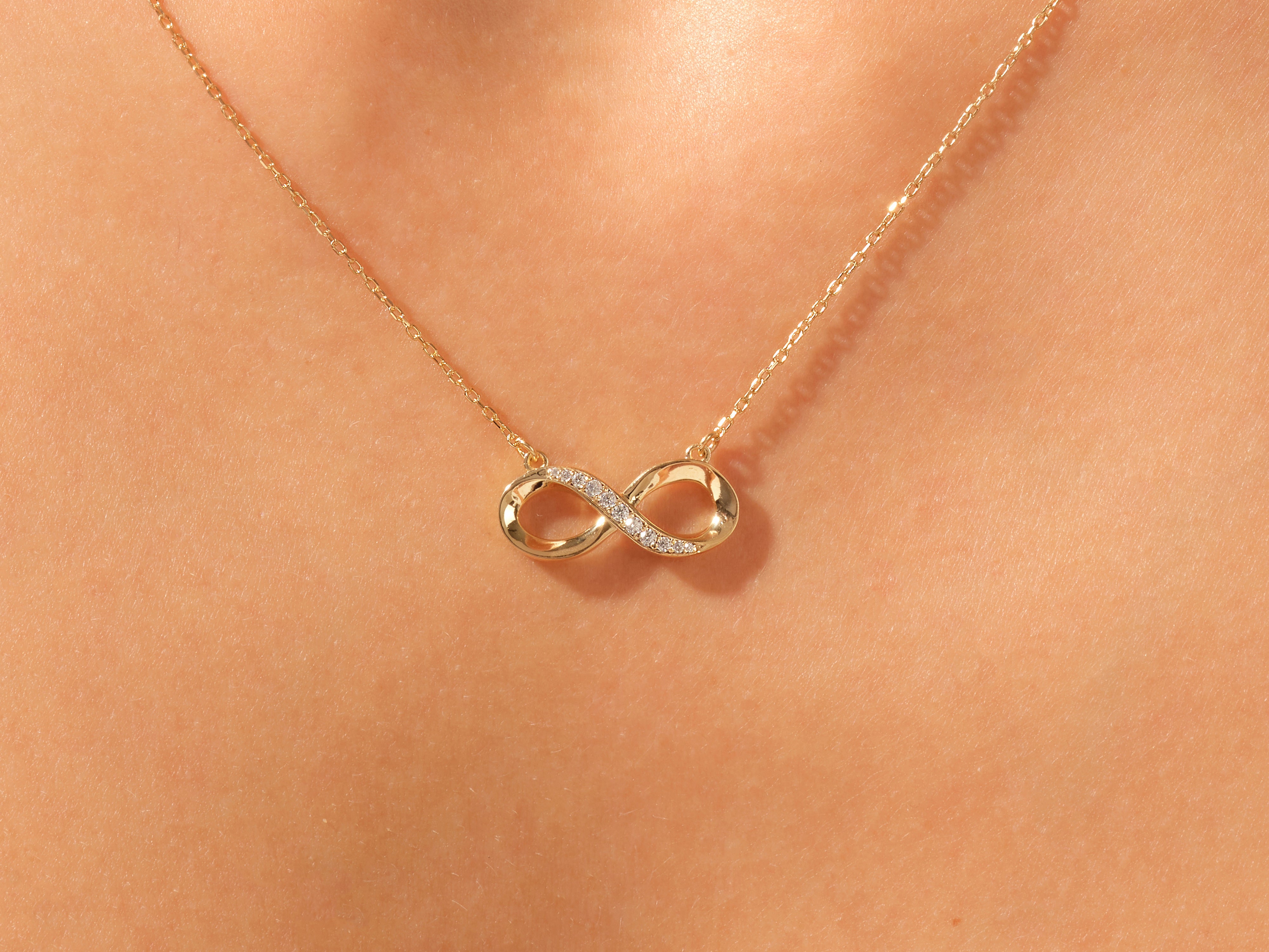 Infinity Necklace with Stones